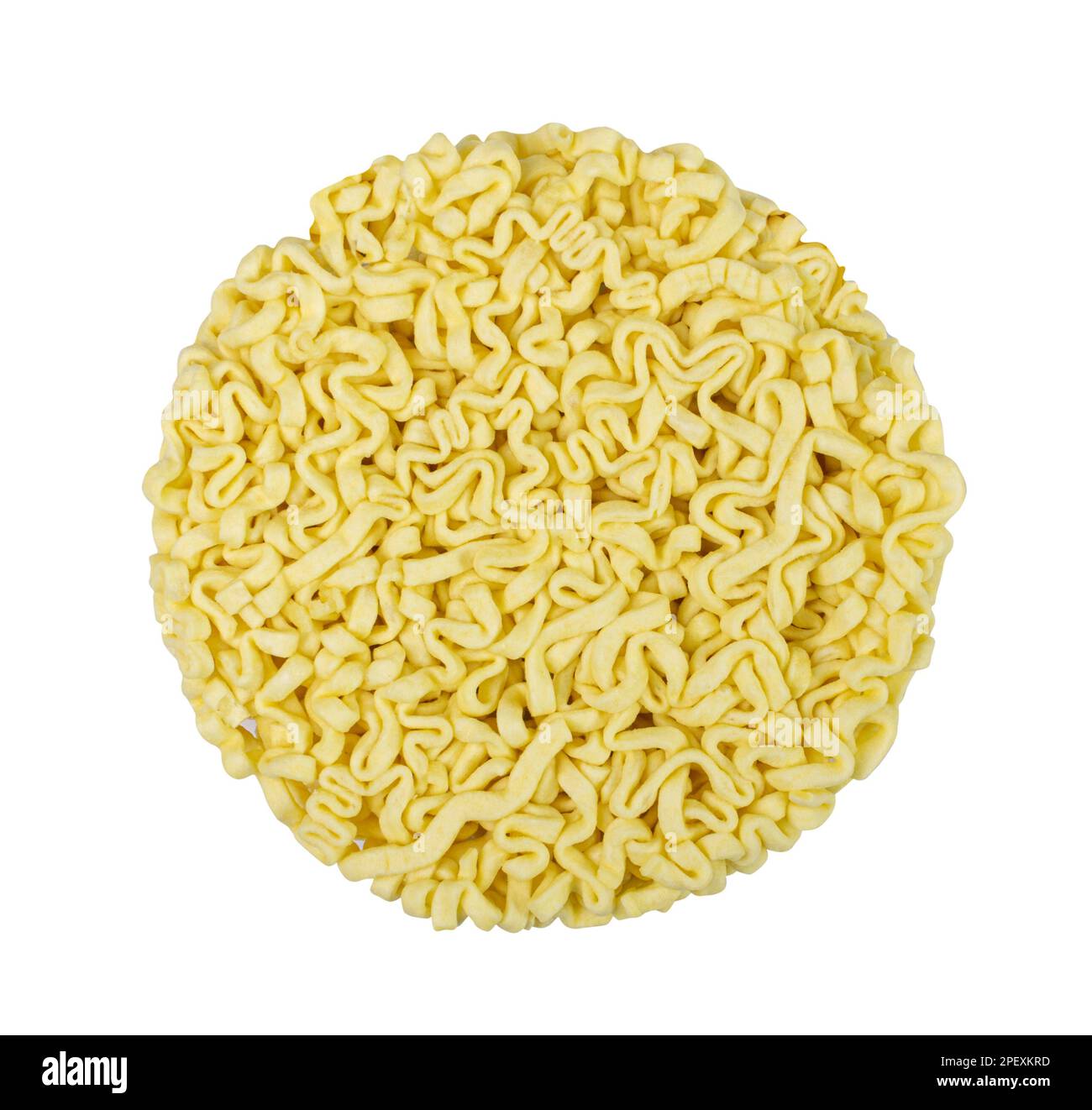 Dry Instant Noodles Isolated, Round Asian Pasta, Traditional Korean