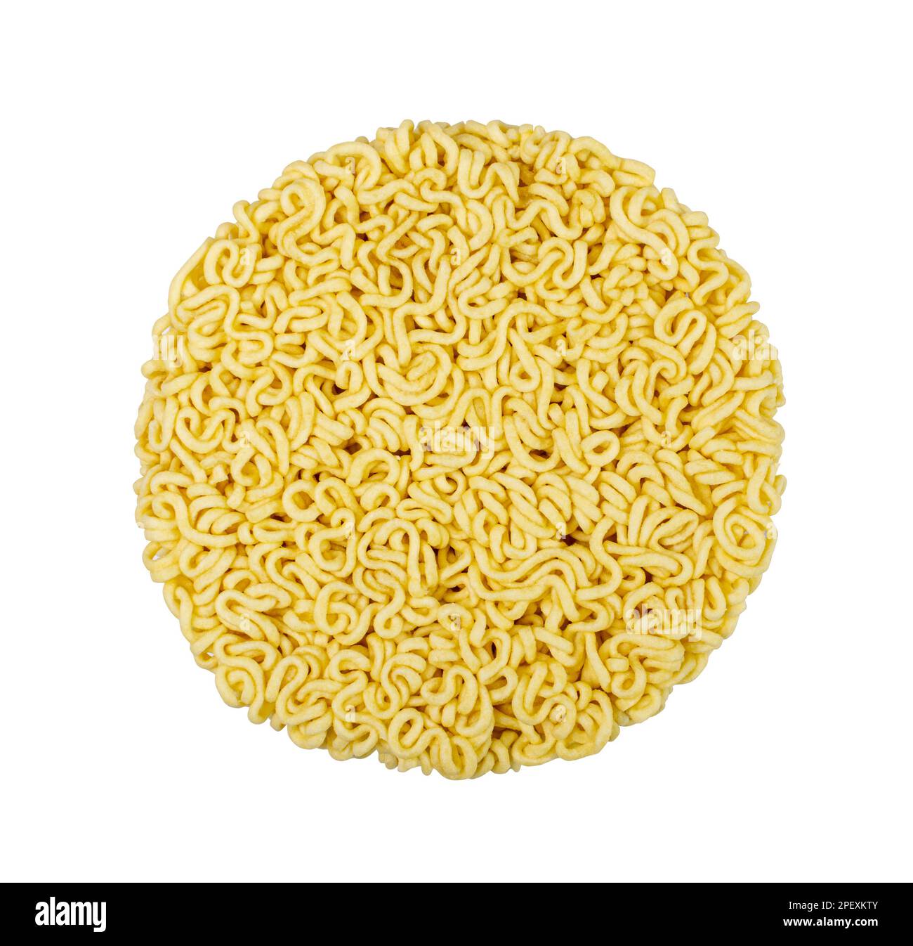 Dry Instant Noodles Isolated, Round Asian Pasta, Traditional Korean