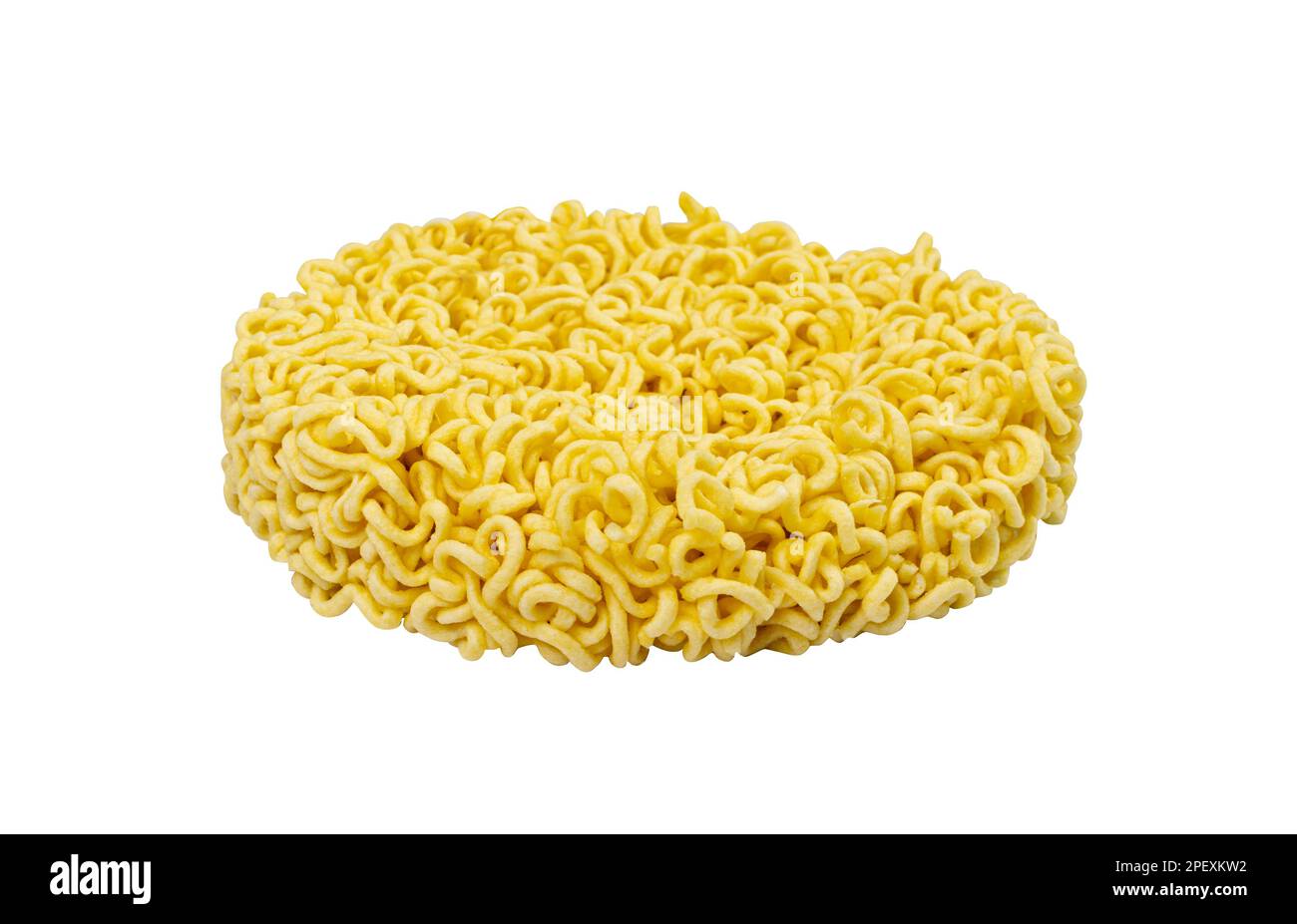 Dry Instant Noodles Isolated, Round Asian Pasta, Traditional Korean