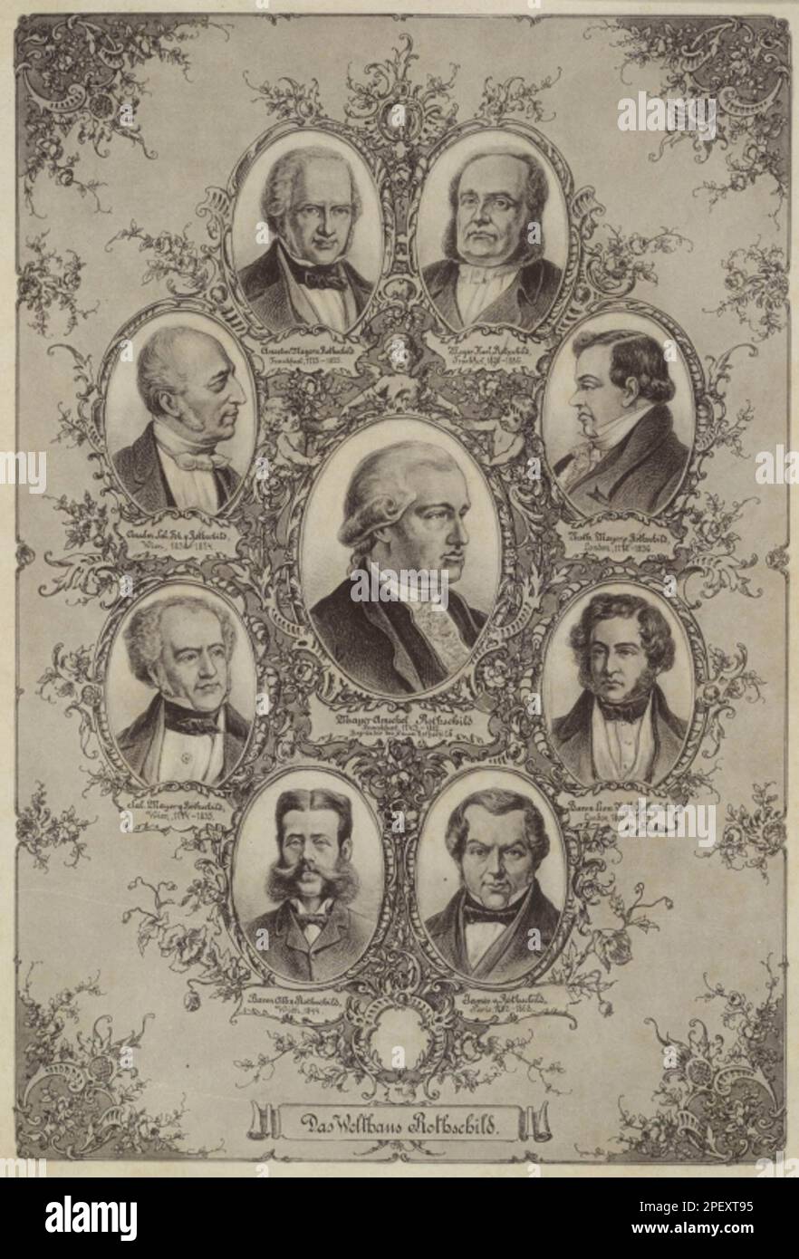 Mayer Amschel Rothschild with other members of his family Stock Photo