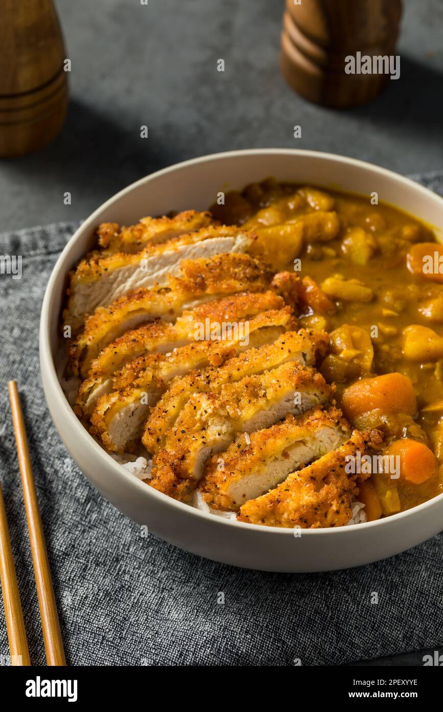 Japanese Chicken Katsu Curry Stew with Rice Stock Photo Alamy