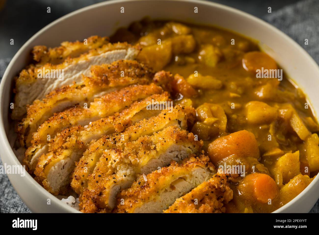 Japanese Chicken Katsu Curry Stew with Rice Stock Photo Alamy