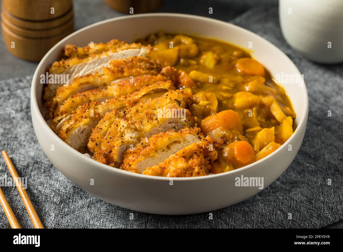 Japanese Chicken Katsu Curry Stew with Rice Stock Photo Alamy