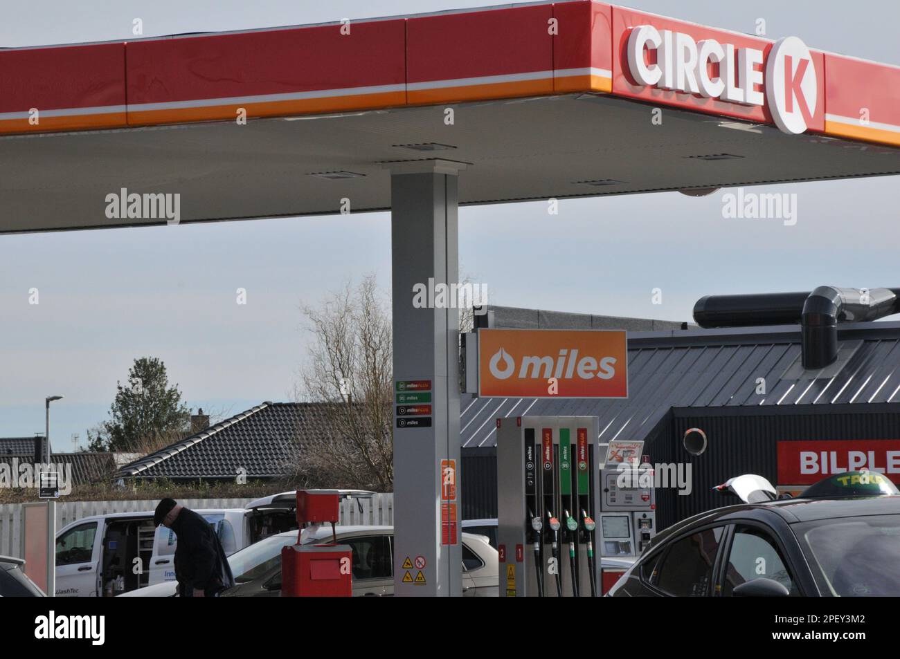 Copenhagen /Denmark/16 March 2023/ K circle gasoline station in danish