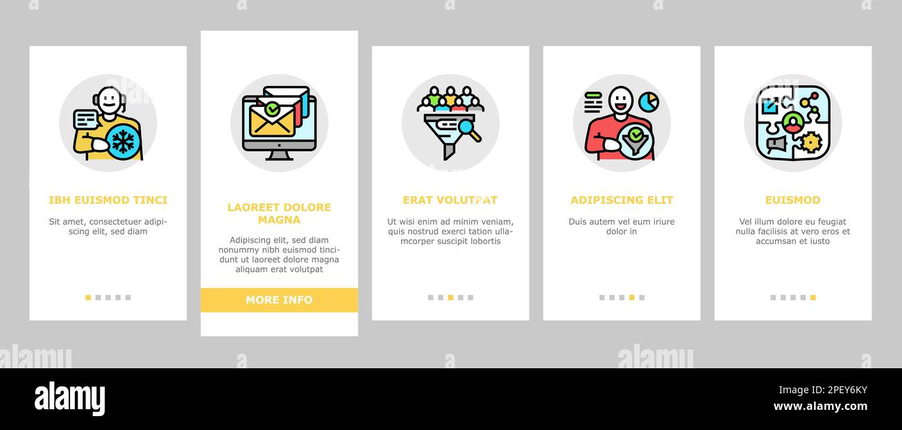 lead marketing generation onboarding icons set vector Stock Vector ...