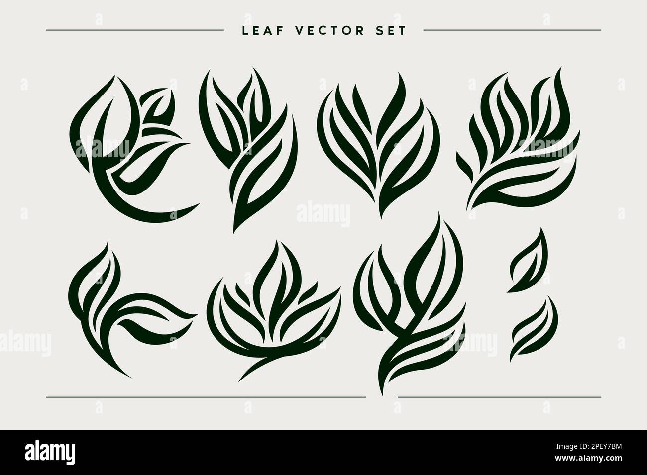 Minimalist leaf logo design. Retro plant logo. Leaf design art Stock ...