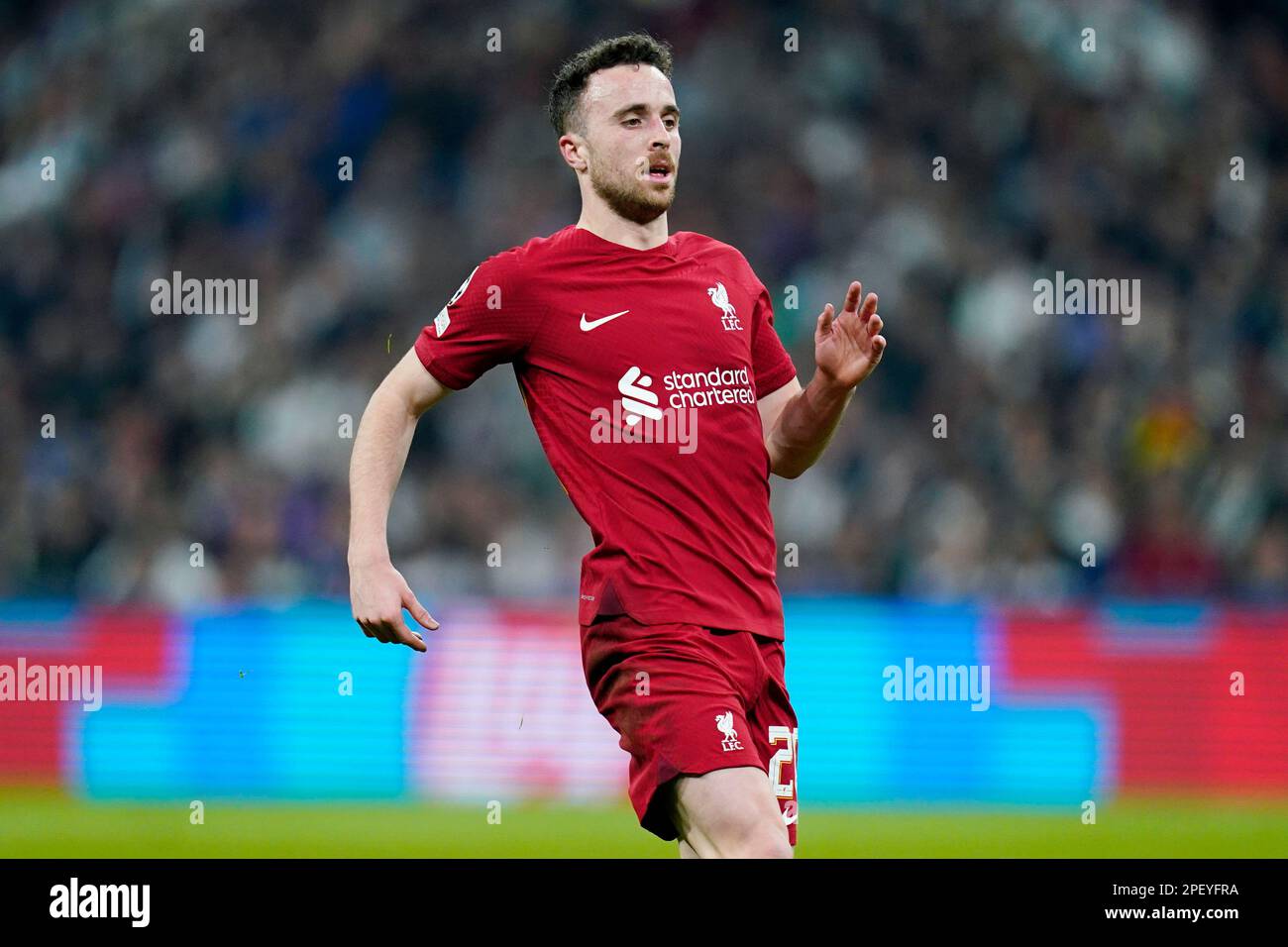 Madrid, Spain. 15th Mar, 2023. Diogo Jota of Liverpool FC during the ...