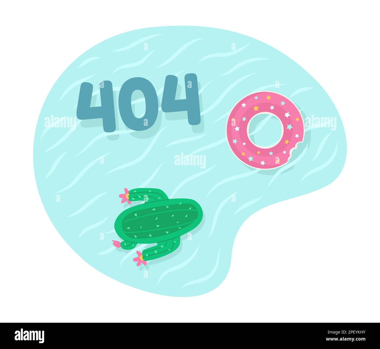 Swimming pool inflatables vector empty state illustration Stock Vector