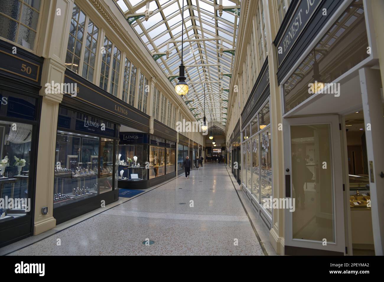 Jewellers shops inside Argyll Arcade, Glasgow,Scotland,UK Stock Photo