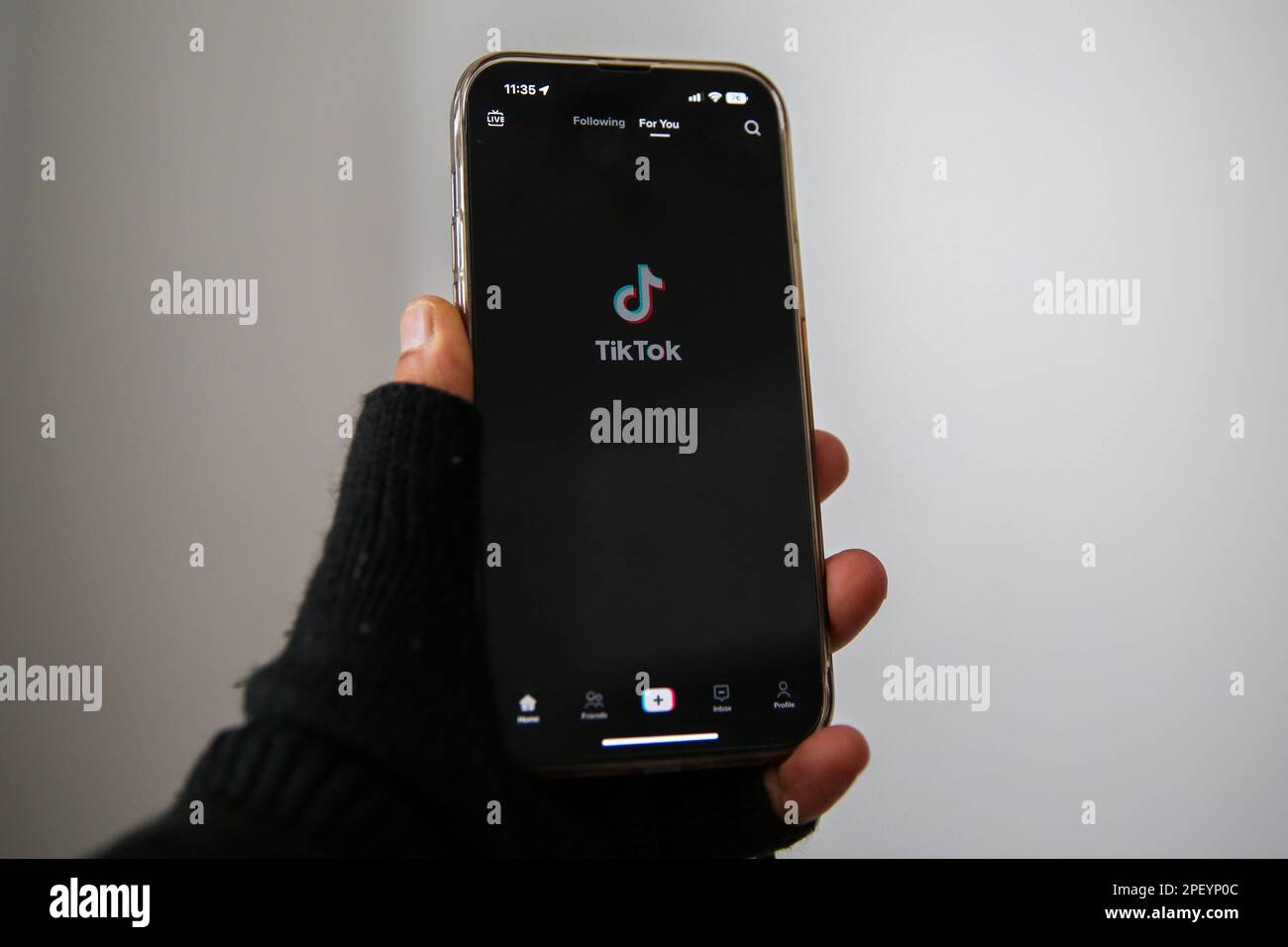 In this photo illustration, a Tik Tok logo seen on a smartphone ...