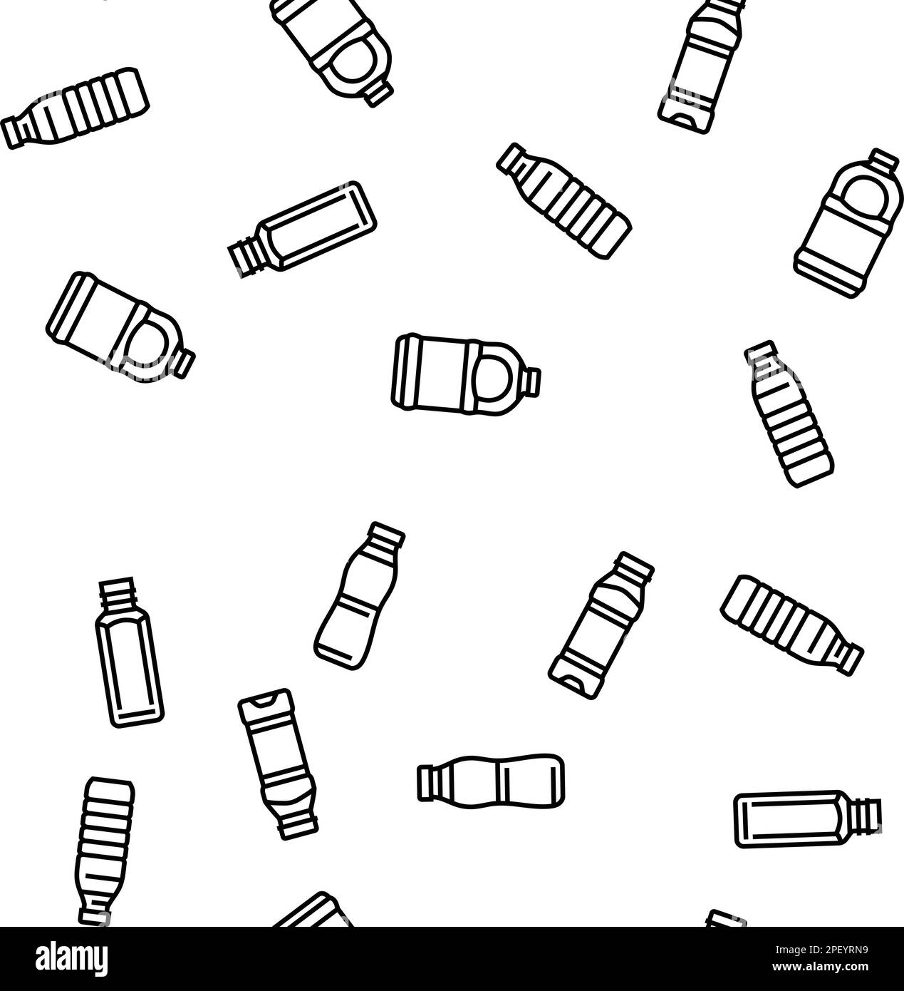 bottle plastic water drink empty vector seamless pattern Stock Vector ...