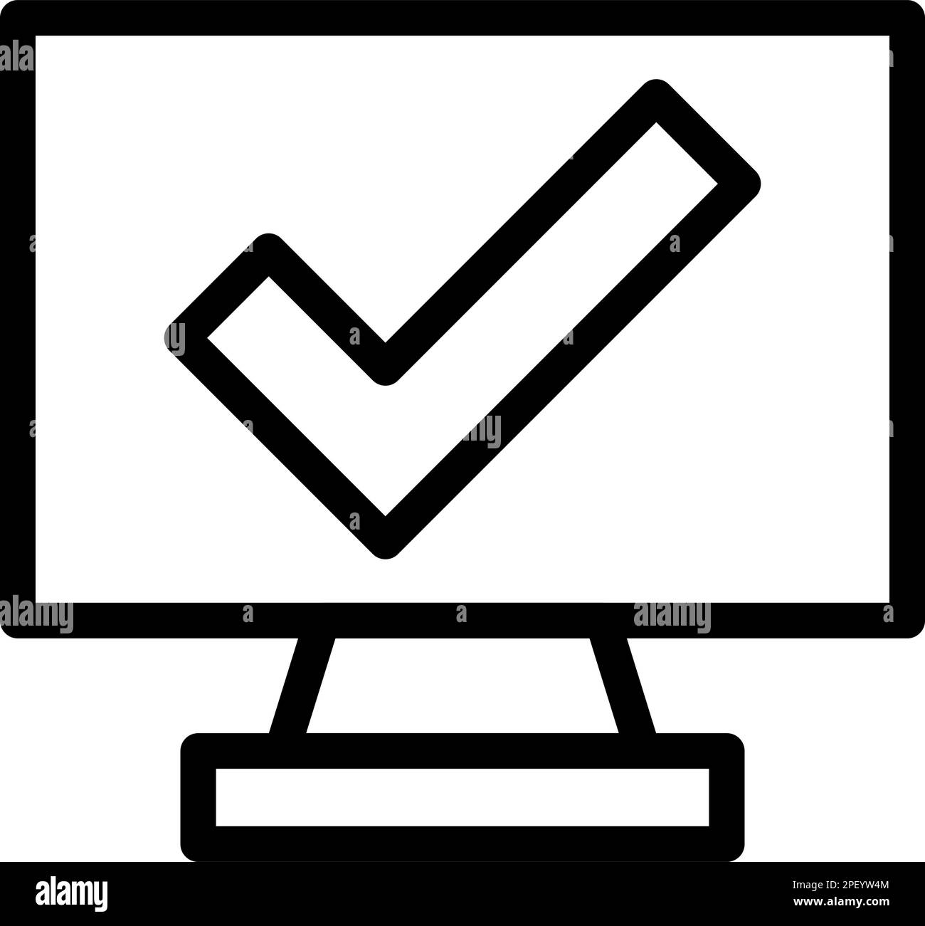 Checkin Vector Thick Line Icon For Personal And Commercial Use. Stock Vector