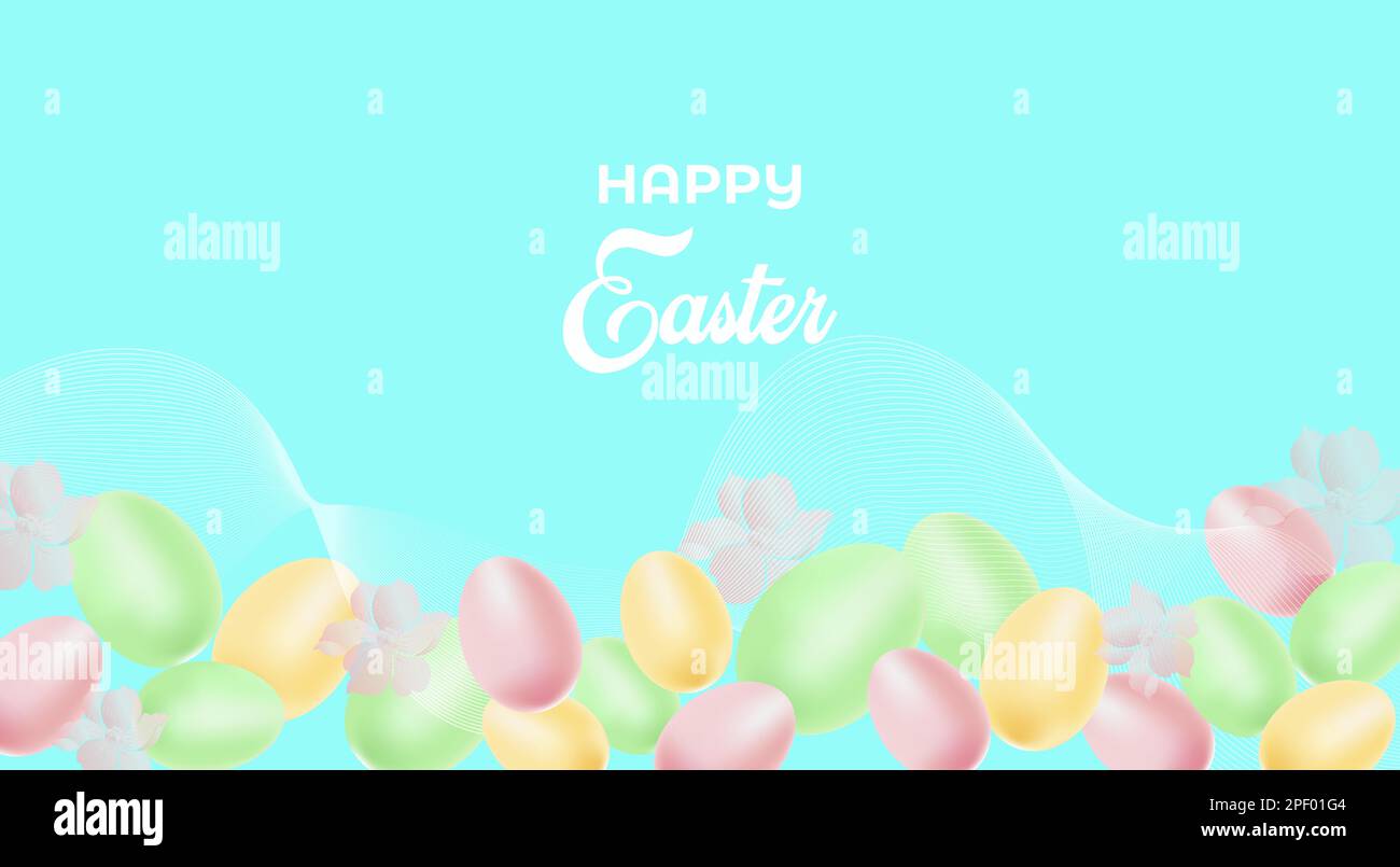 Easter background with festive decor elements and place for text Stock Vector