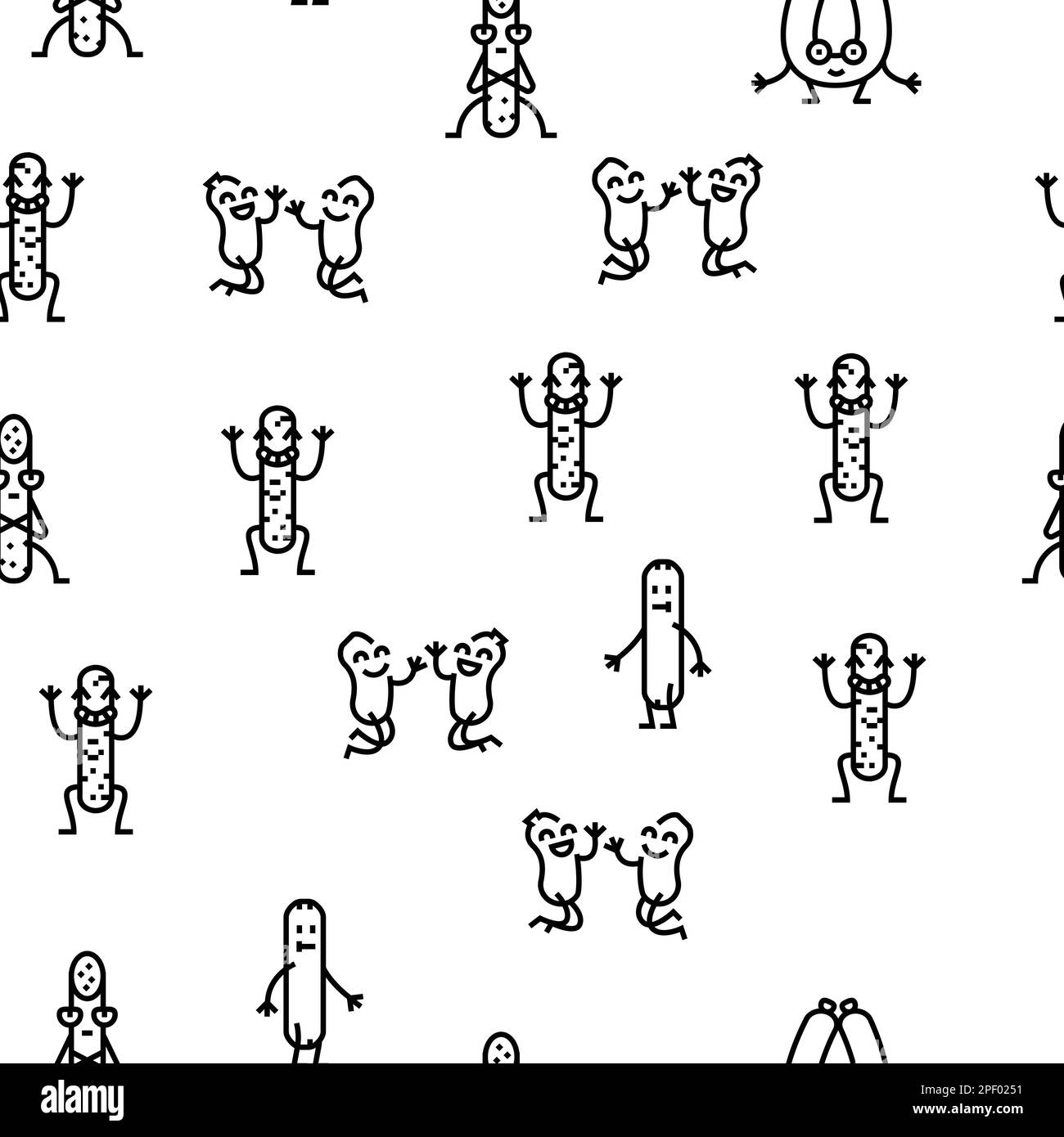 meat character beef food funny vector seamless pattern Stock Vector ...