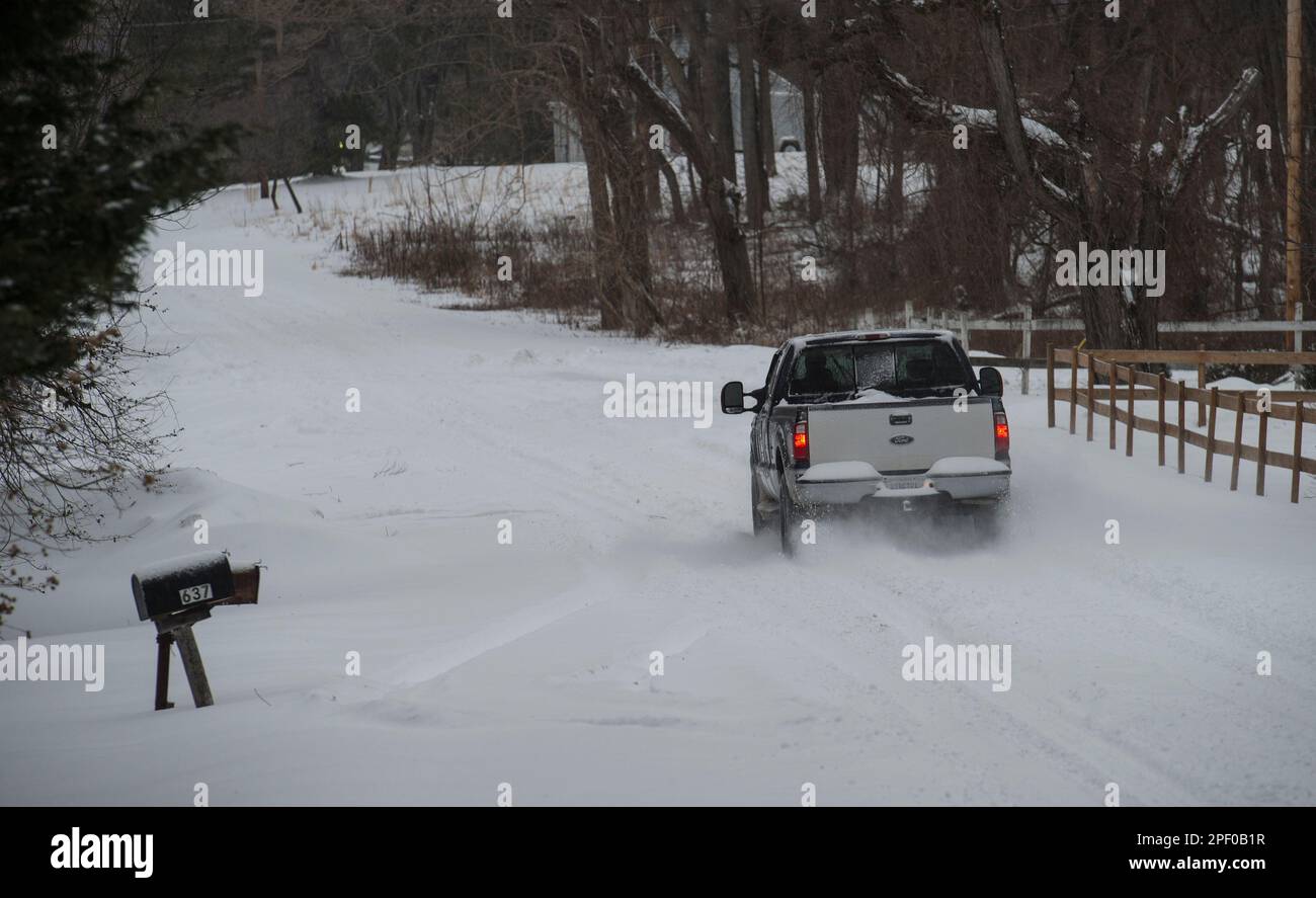 UNITED STATES 022215 A Snow covered village of Pine Grove in Clarke