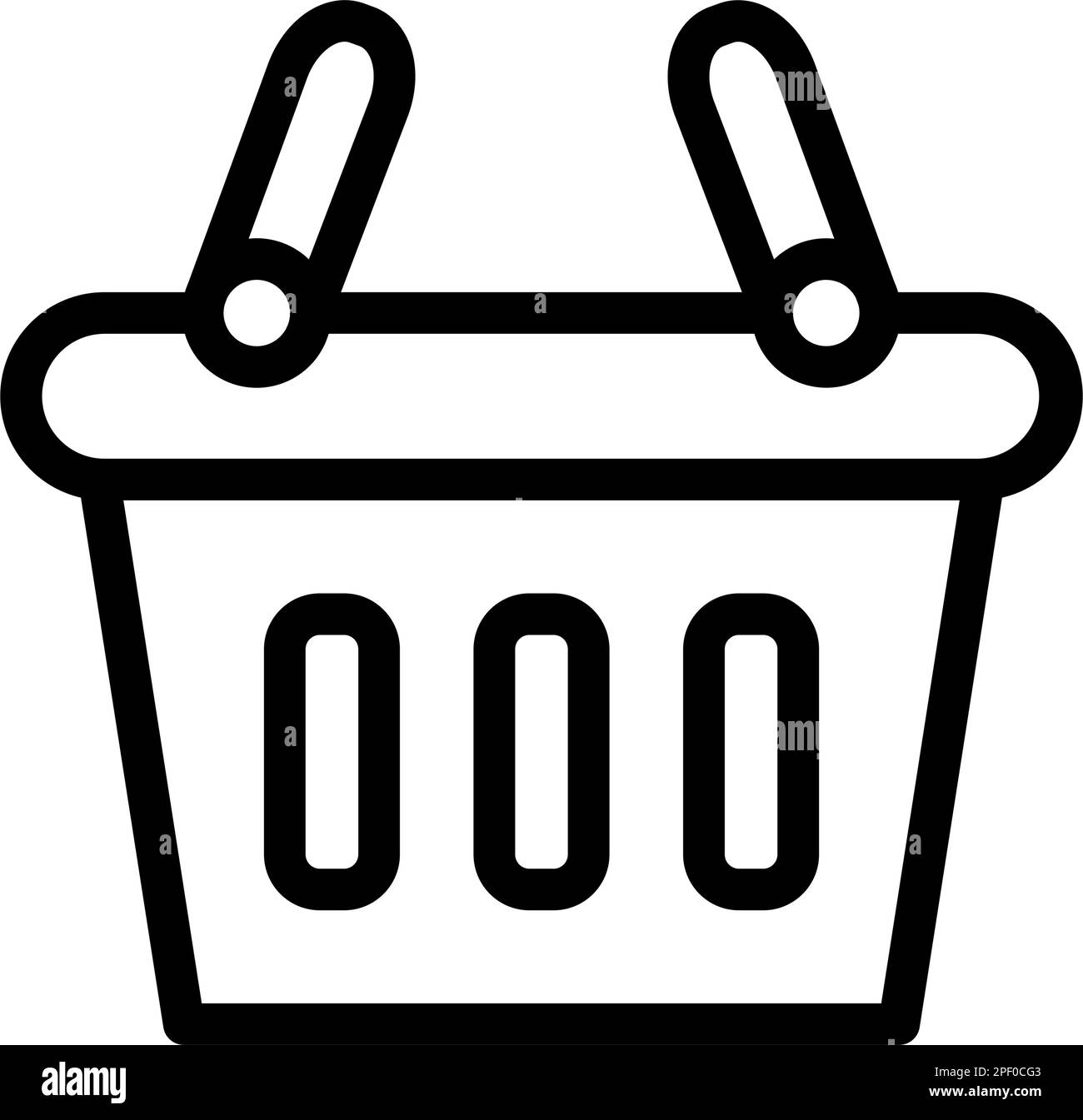 Shopping Basket Vector Thick Line Icon For Personal And Commercial Use. Stock Vector