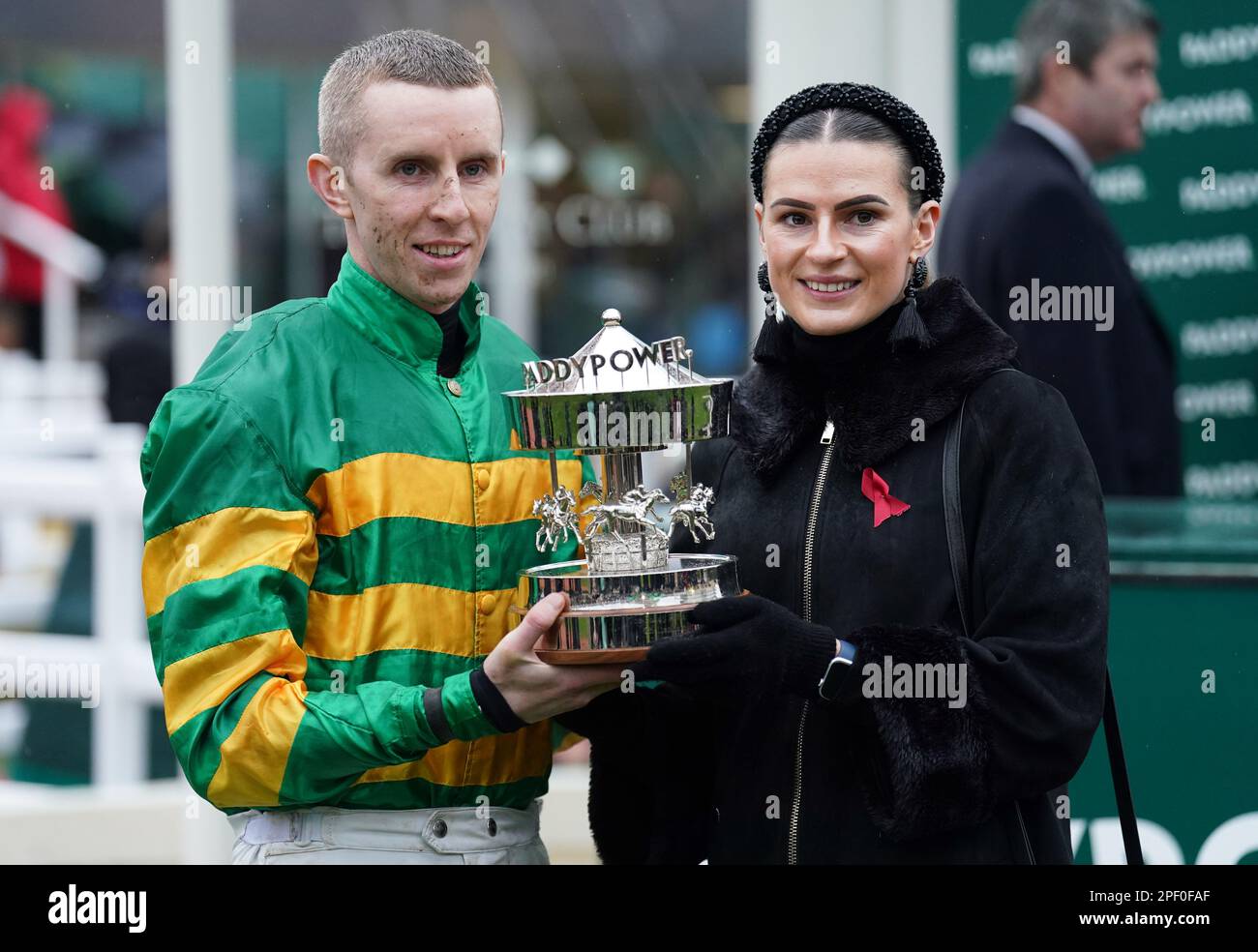 Mark Walsh and his partner Katie Young after winning the Paddy Power