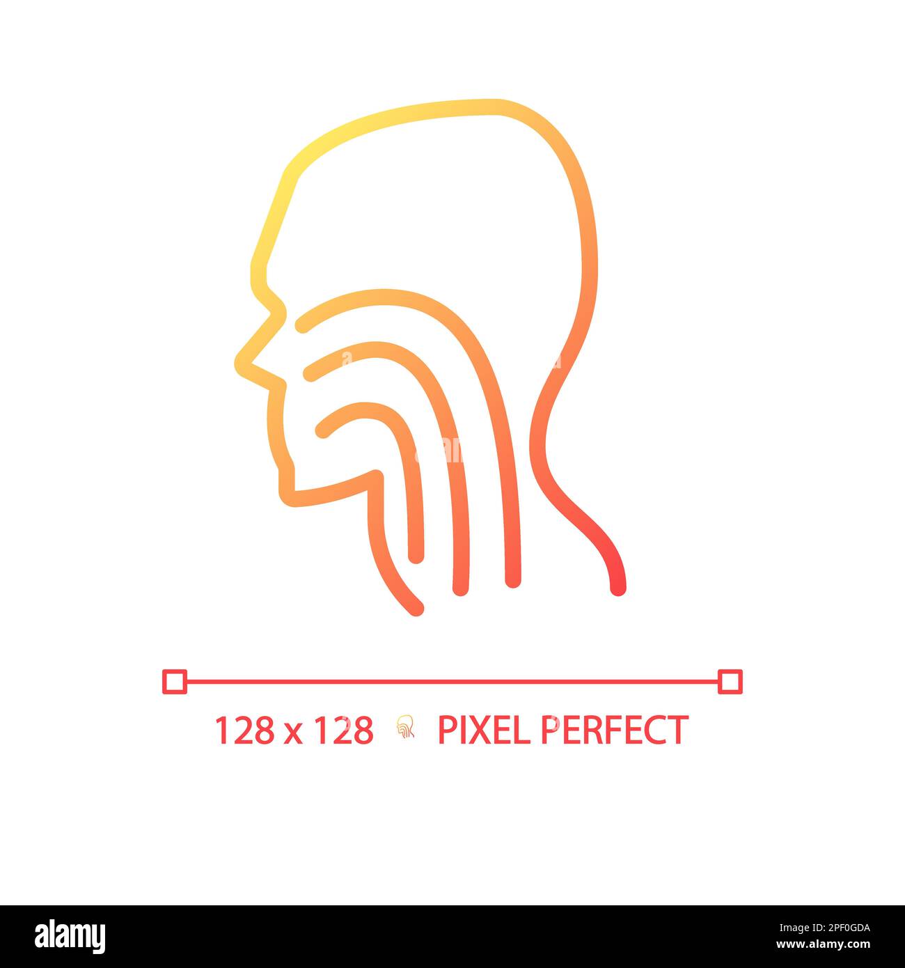 Trachea pixel perfect gradient linear vector icon Stock Vector