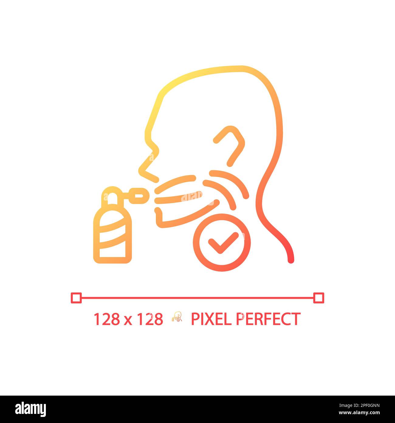 Throat spray pixel perfect gradient linear vector icon Stock Vector