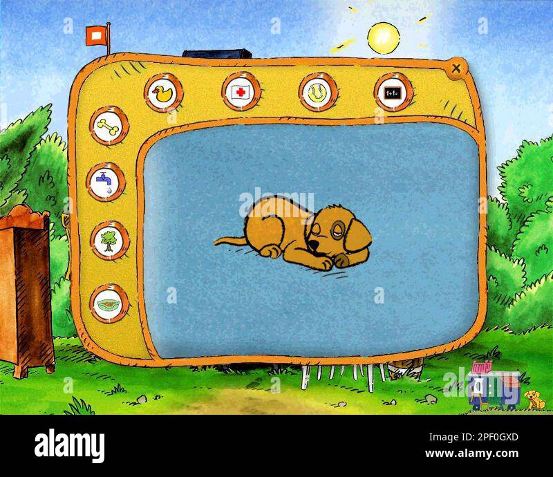 ** SCREENSHOT ** Screenshot zeigt eine Seite des neuen ComputerSpiels Loewenzahn 8. Eine bunte