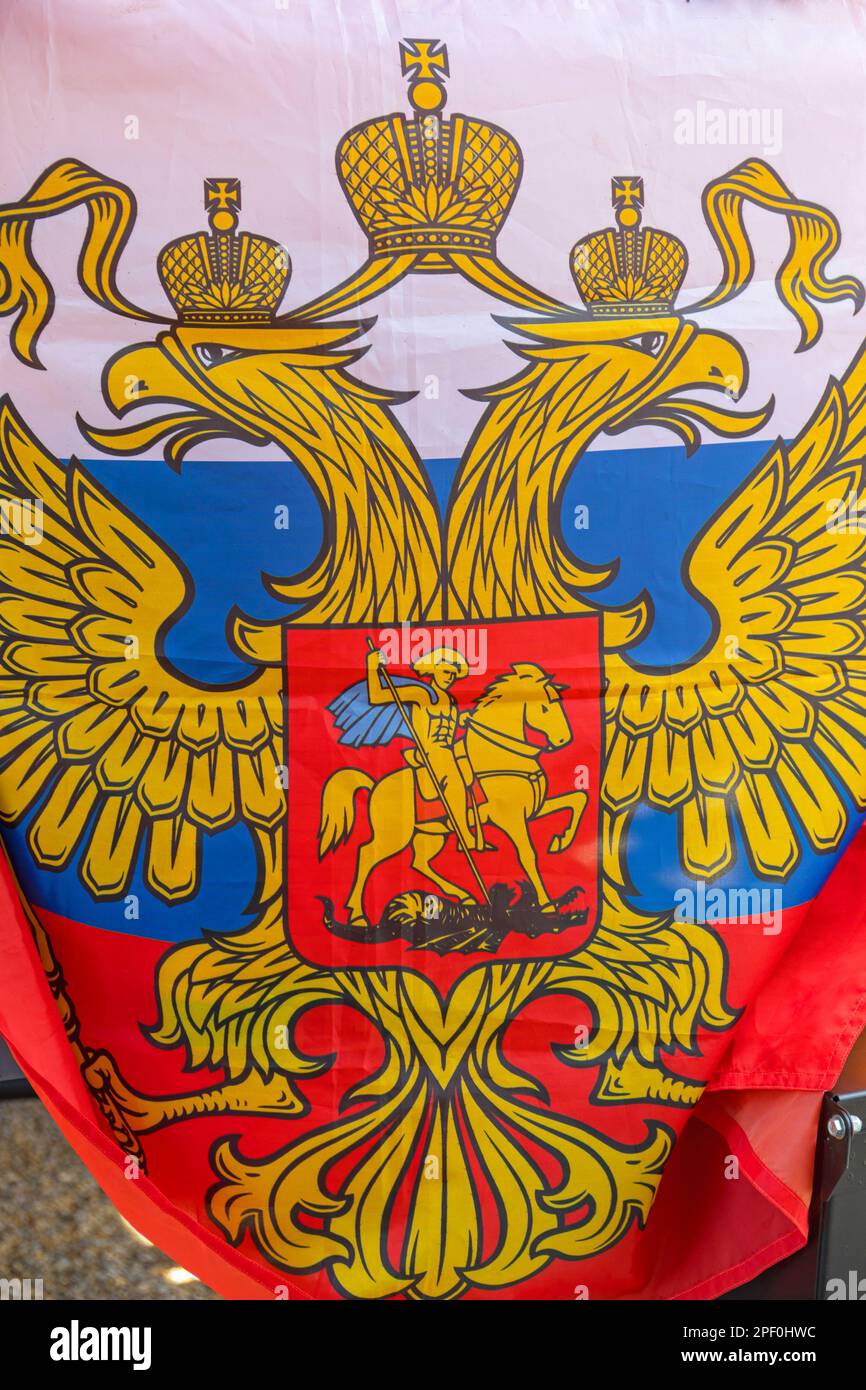 A coat of arms with a horse on a red background. Russian flag russian coat  of arms russian imperial eagle. - PICRYL - Public Domain Media Search  Engine Public Domain Search