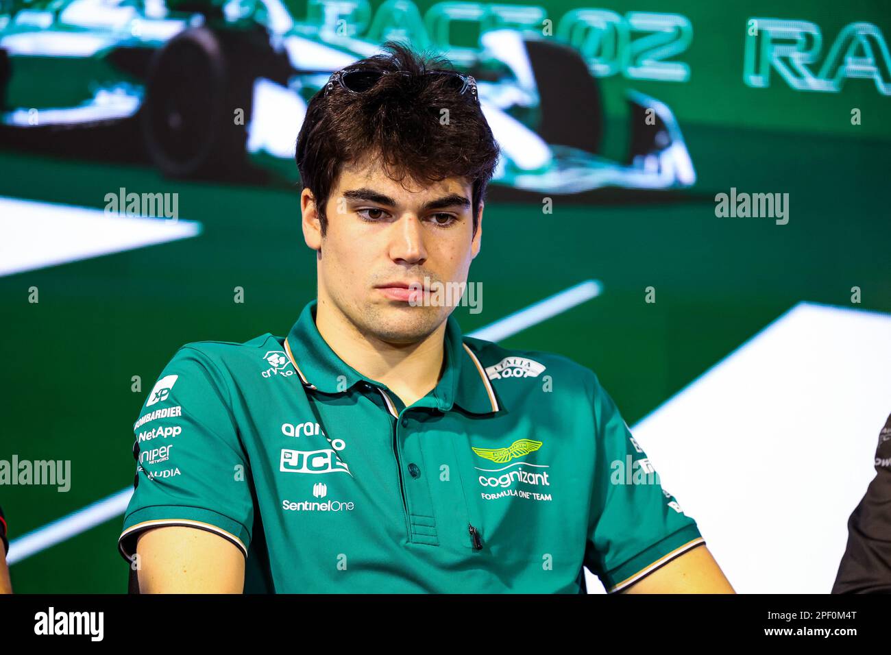 Jeddah, Saudi Arabia - 16/03/2023, STROLL Lance (can), Aston Martin F1 Team AMR23, portrait during the Formula 1 STC Saudi Arabian Grand Prix 2023, 2nd round of the 2023 Formula One World Championship from March 17 to 19, 2023 on the Jeddah Corniche Circuit, in Jeddah, Saudi Arabia - Photo: Florent Gooden/DPPI/LiveMedia Stock Photo