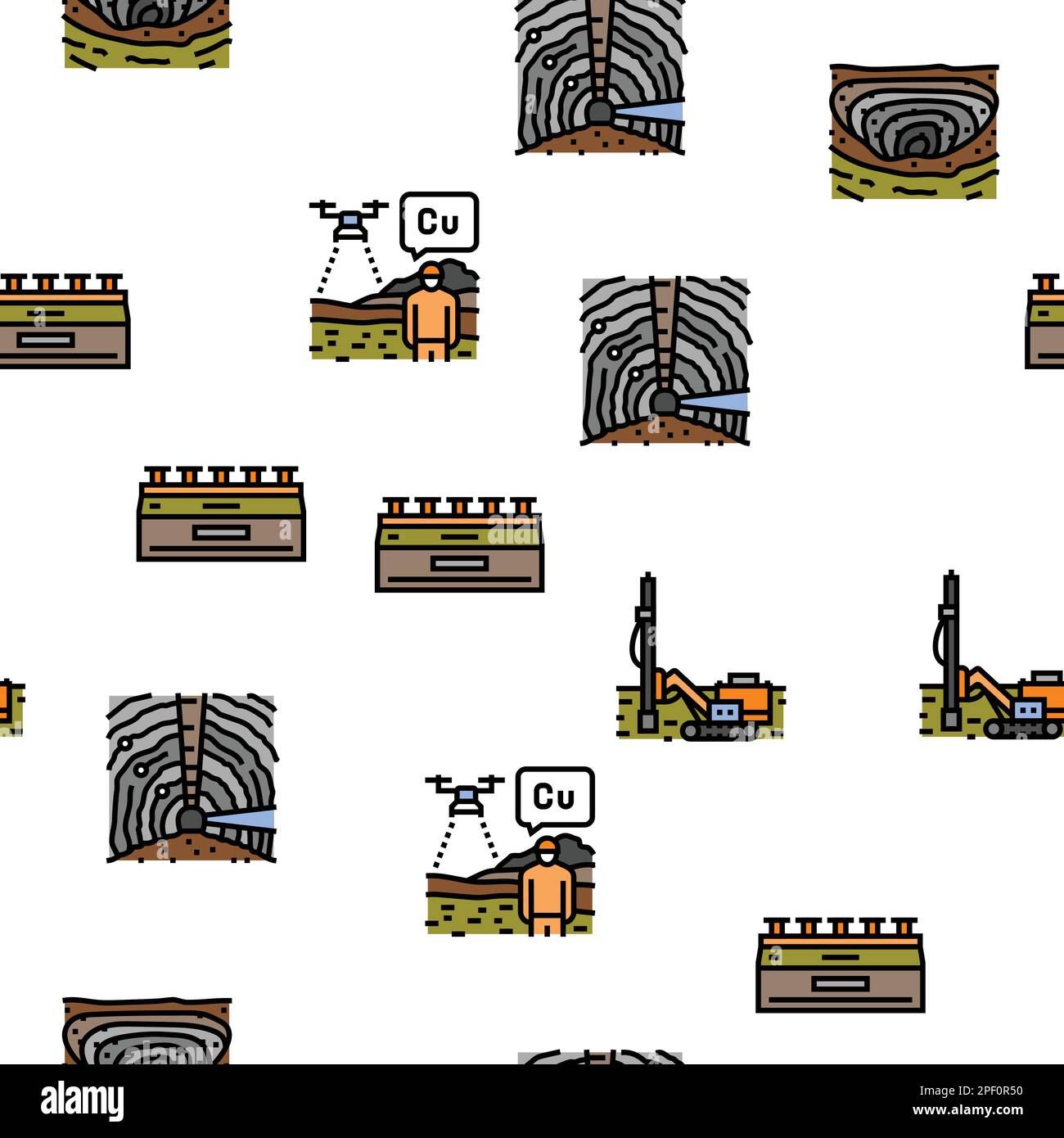 copper metal production steel vector seamless pattern Stock Vector ...