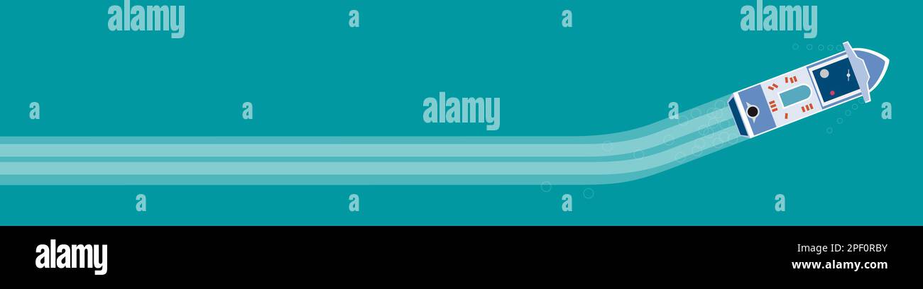 cruise ship or ferry, vector banner for travel agency, sea summer vacation Stock Vector