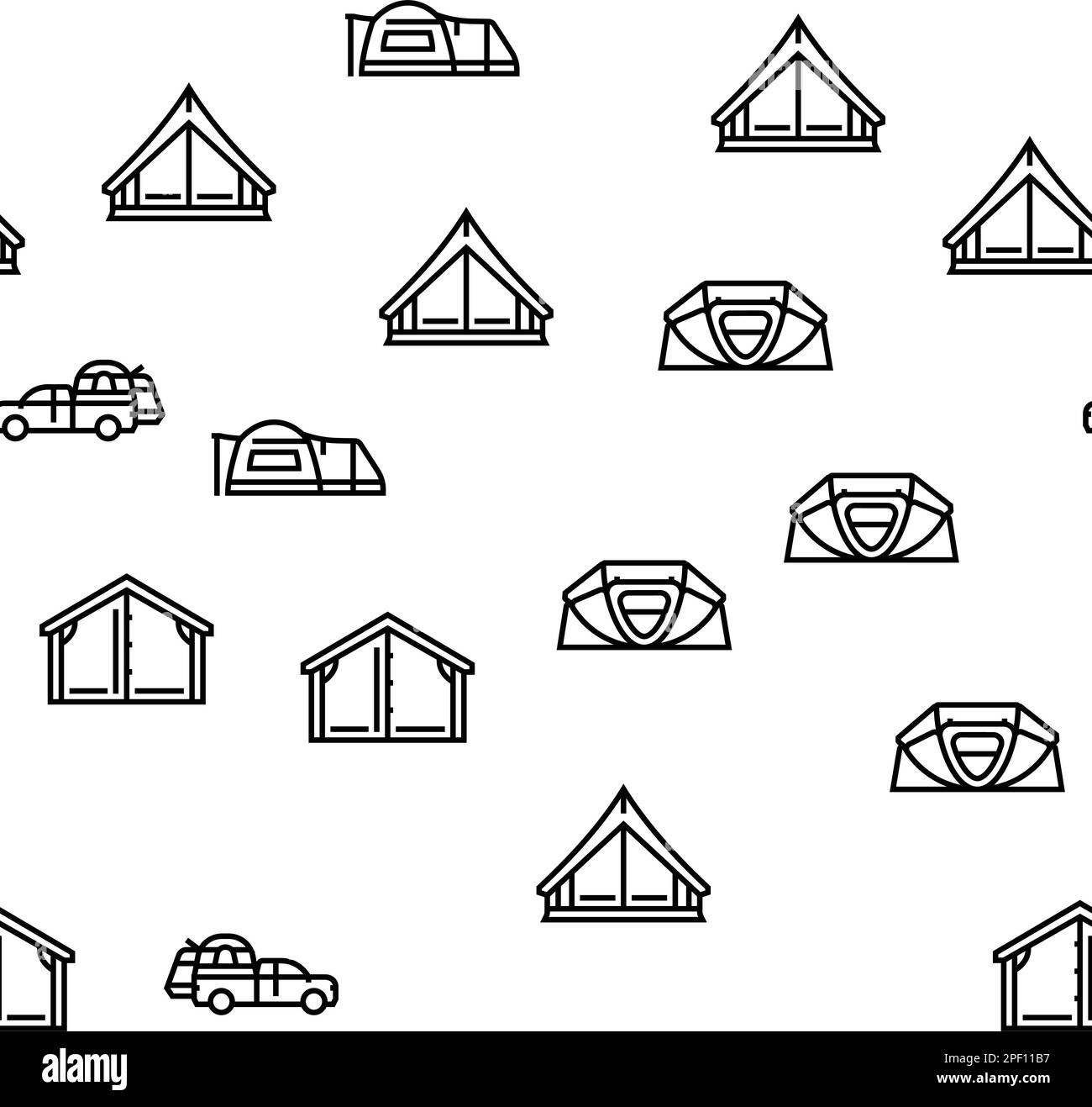 tent vacation travel tourism vector seamless pattern Stock Vector Image ...