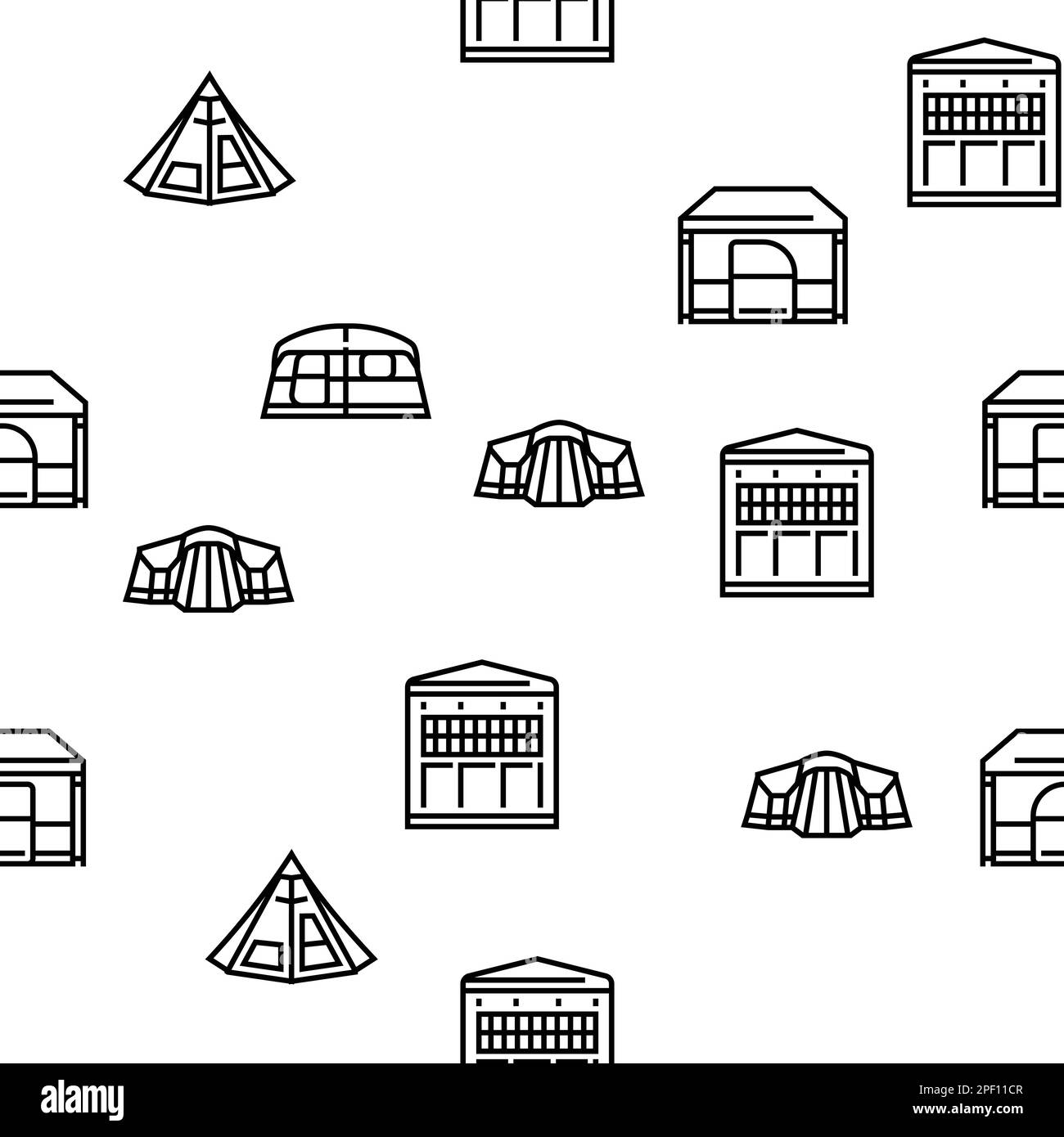 tent vacation travel tourism vector seamless pattern Stock Vector Image ...
