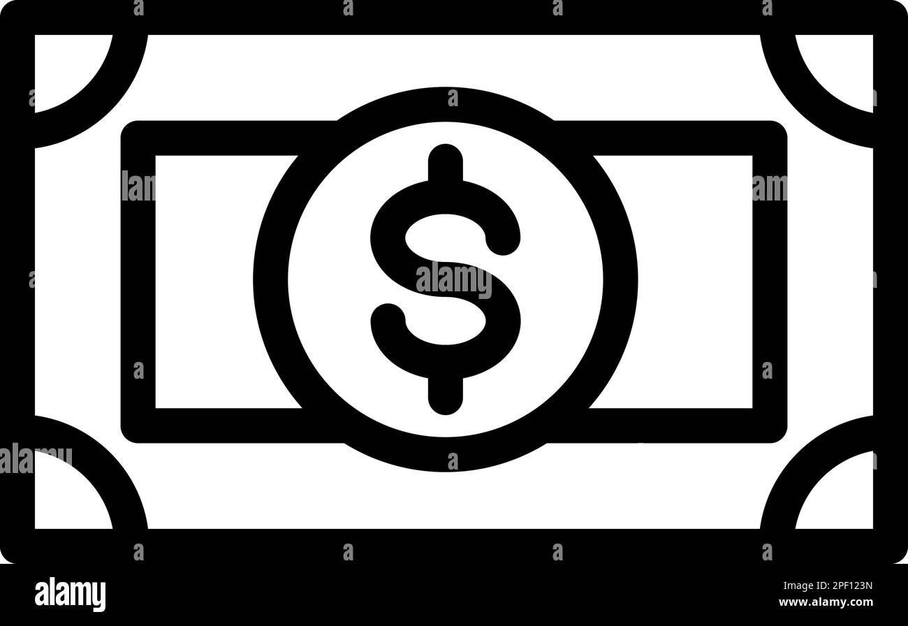 Cash Vector Thick Line Icon For Personal And Commercial Use Stock ...