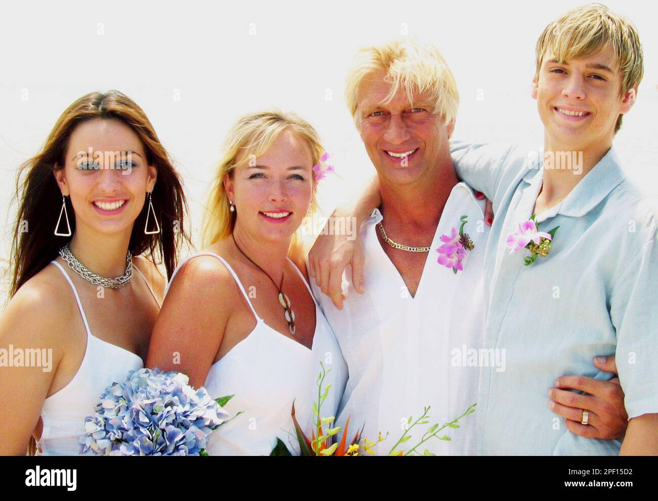 Bob Carter, second from right, is seen after he married Ginger Elrod