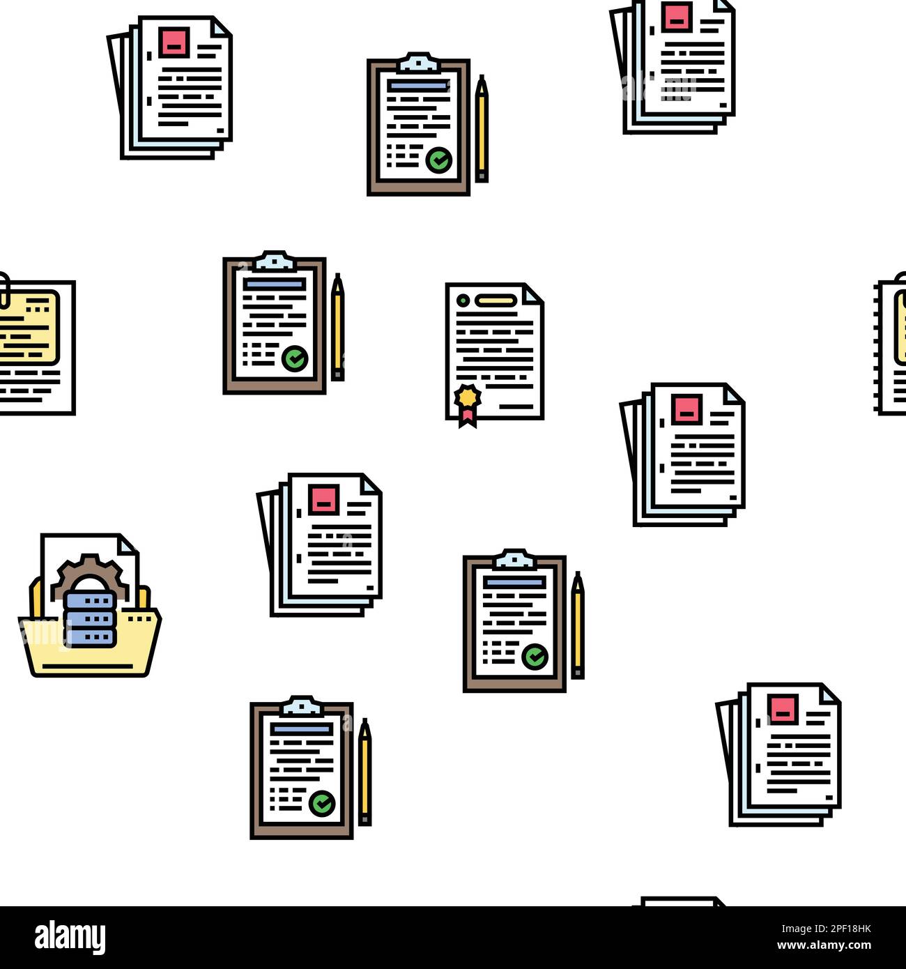 document paper file business page vector seamless pattern Stock Vector ...