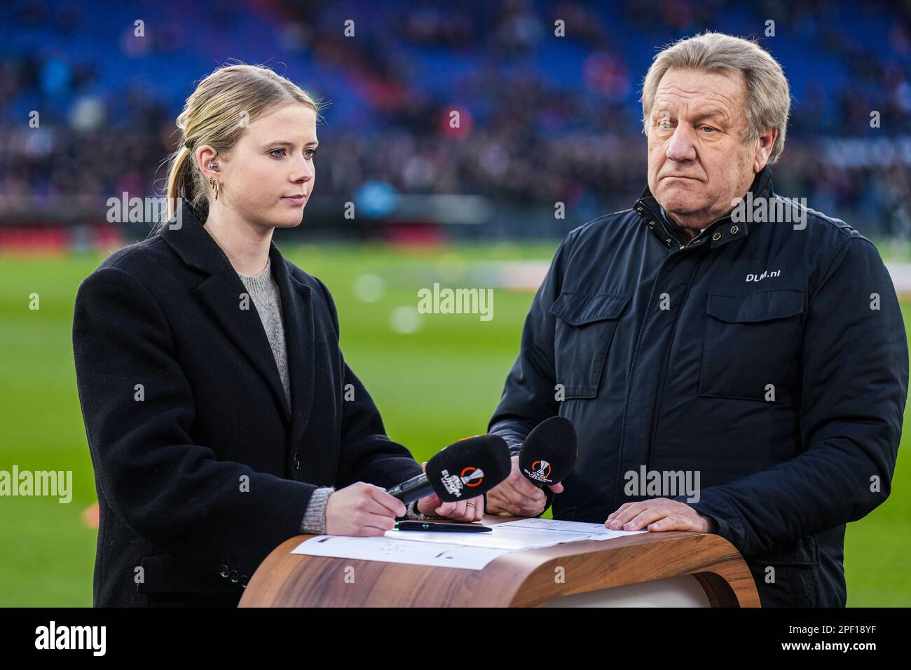Rotterdam - Noa Vahle, Jan Boskamp during the match between Feyenoord v Shakhtar Donetsk at Stadion Feijenoord De Kuip on 16 March 2023 in Rotterdam, the Netherlands. (Box to Box Pictures/Yannick Verhoeven) Stock Photo