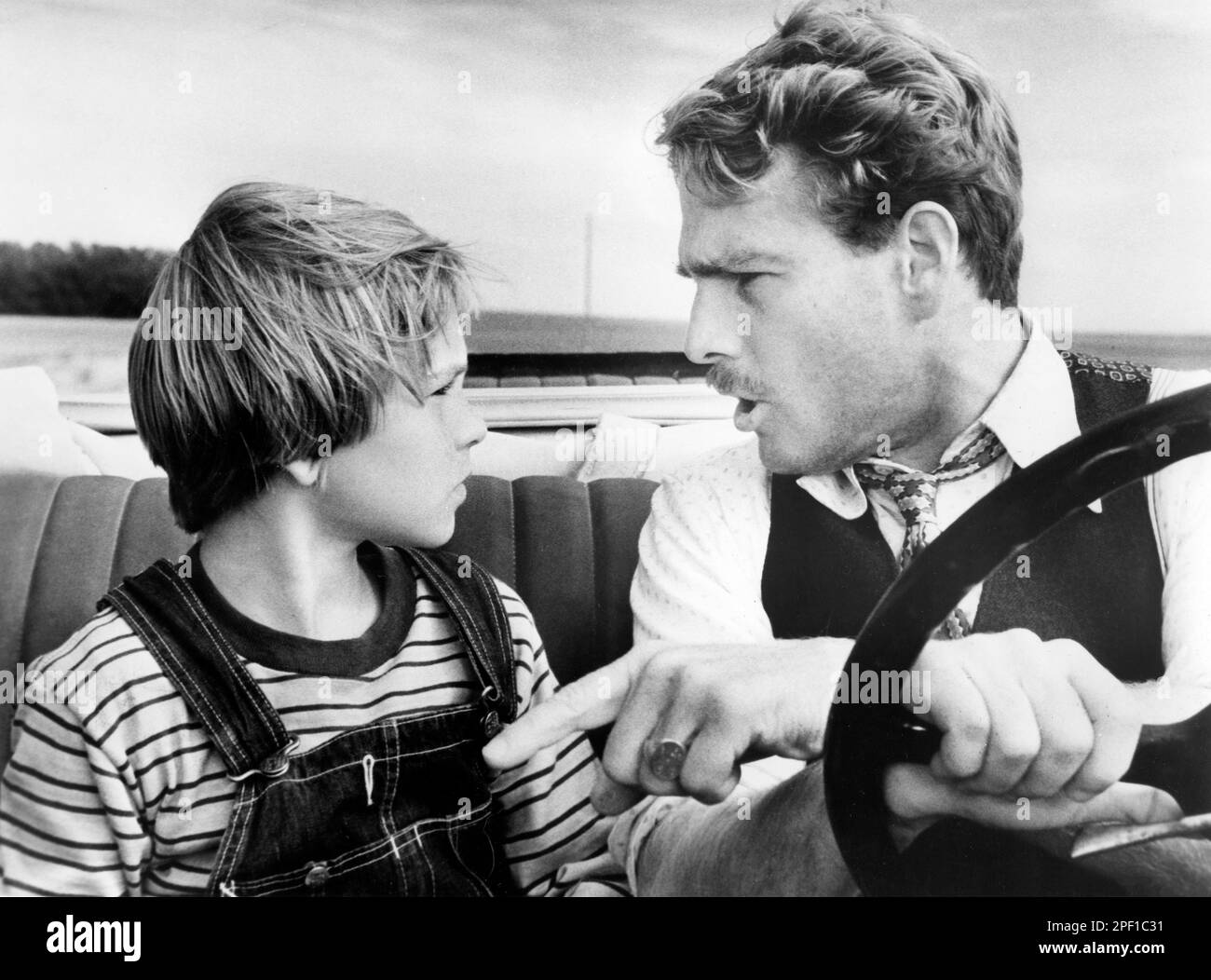 Tatum O'Neal, Ryan O'Neal, on-set of the Film, 'Paper Moon', Paramount Pictures, 1973 Stock Photo