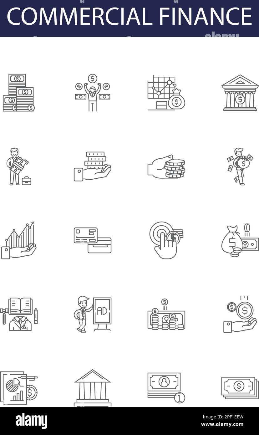 Commercial finance line vector icons and signs. Commercial, Loans