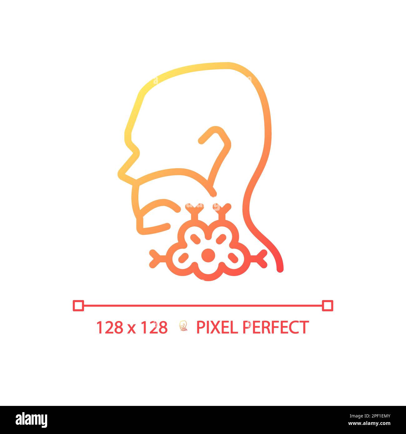 Throat cancer pixel perfect gradient linear vector icon Stock Vector