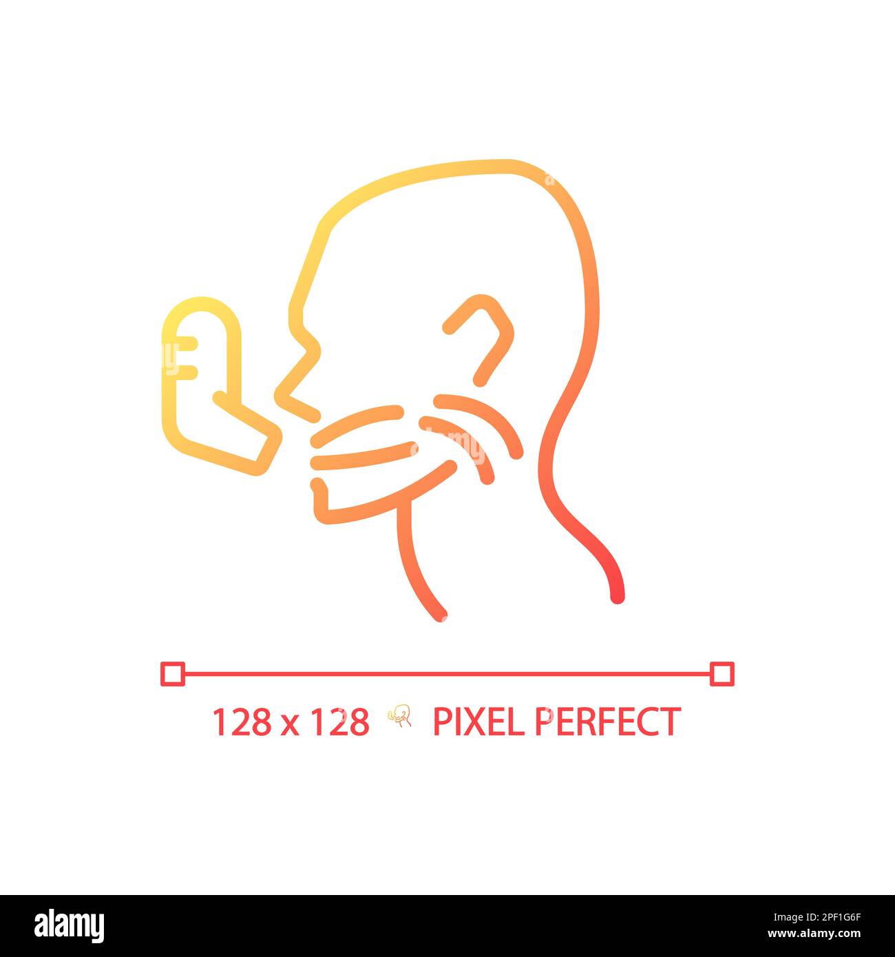 Asthma pixel perfect gradient linear vector icon Stock Vector
