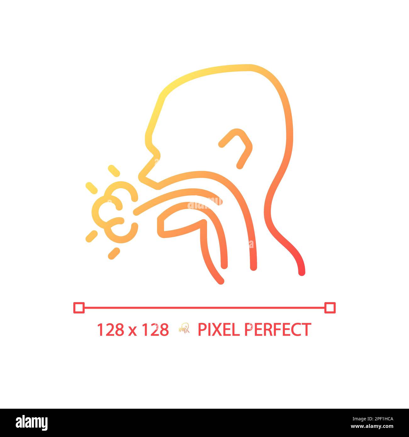 Cough pixel perfect gradient linear vector icon Stock Vector