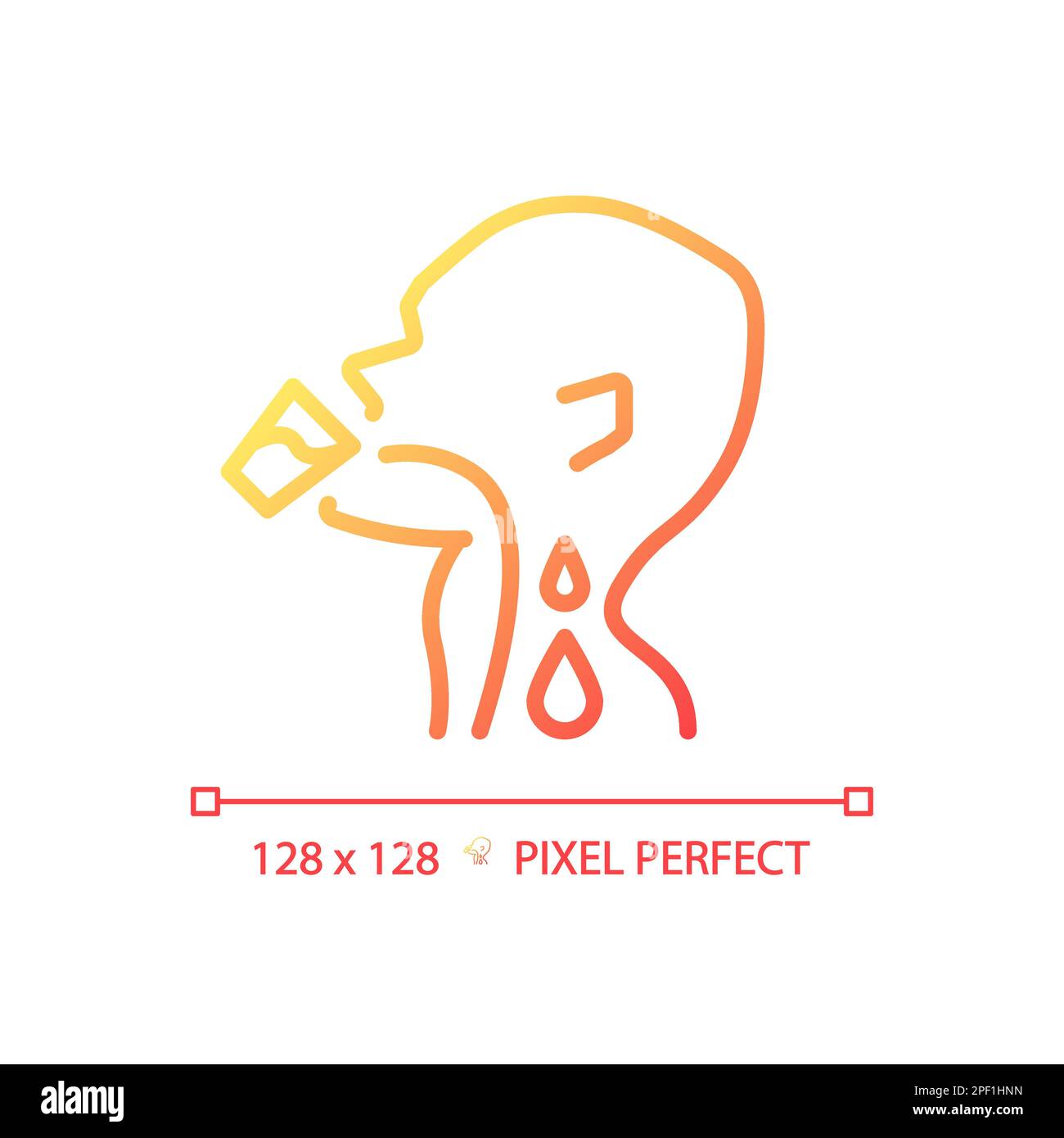 Drinking water pixel perfect gradient linear vector icon Stock Vector