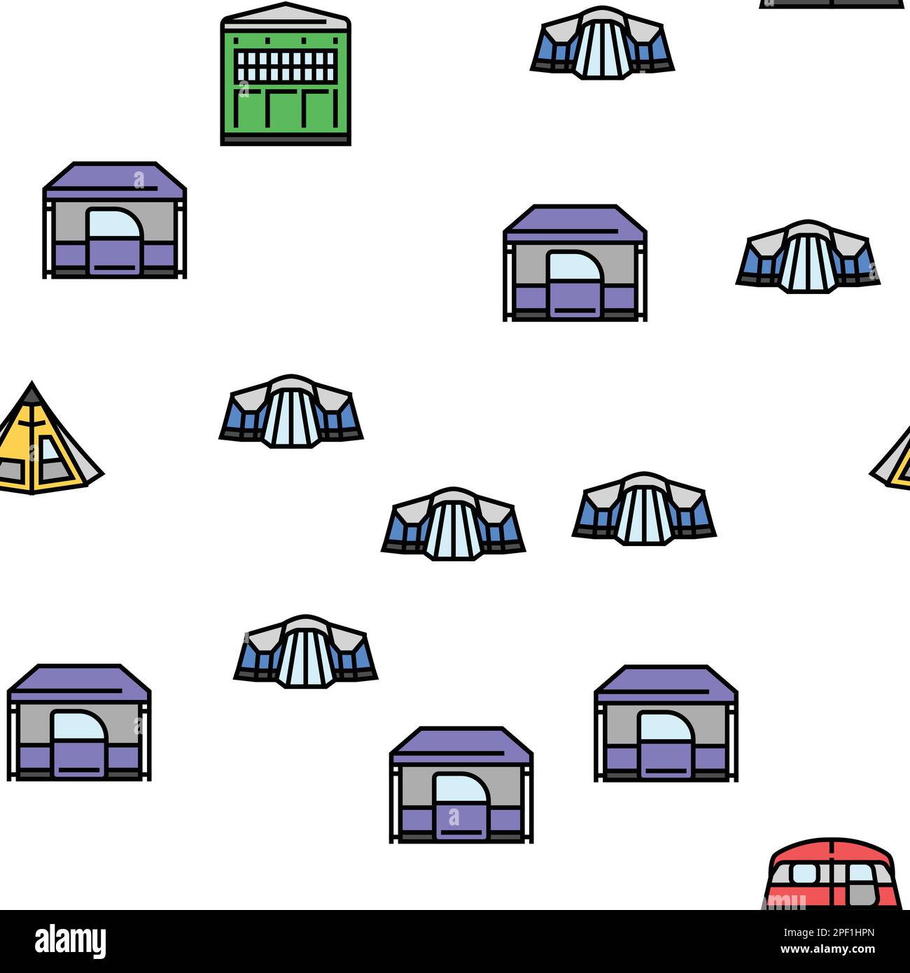 tent vacation travel tourism vector seamless pattern Stock Vector Image ...