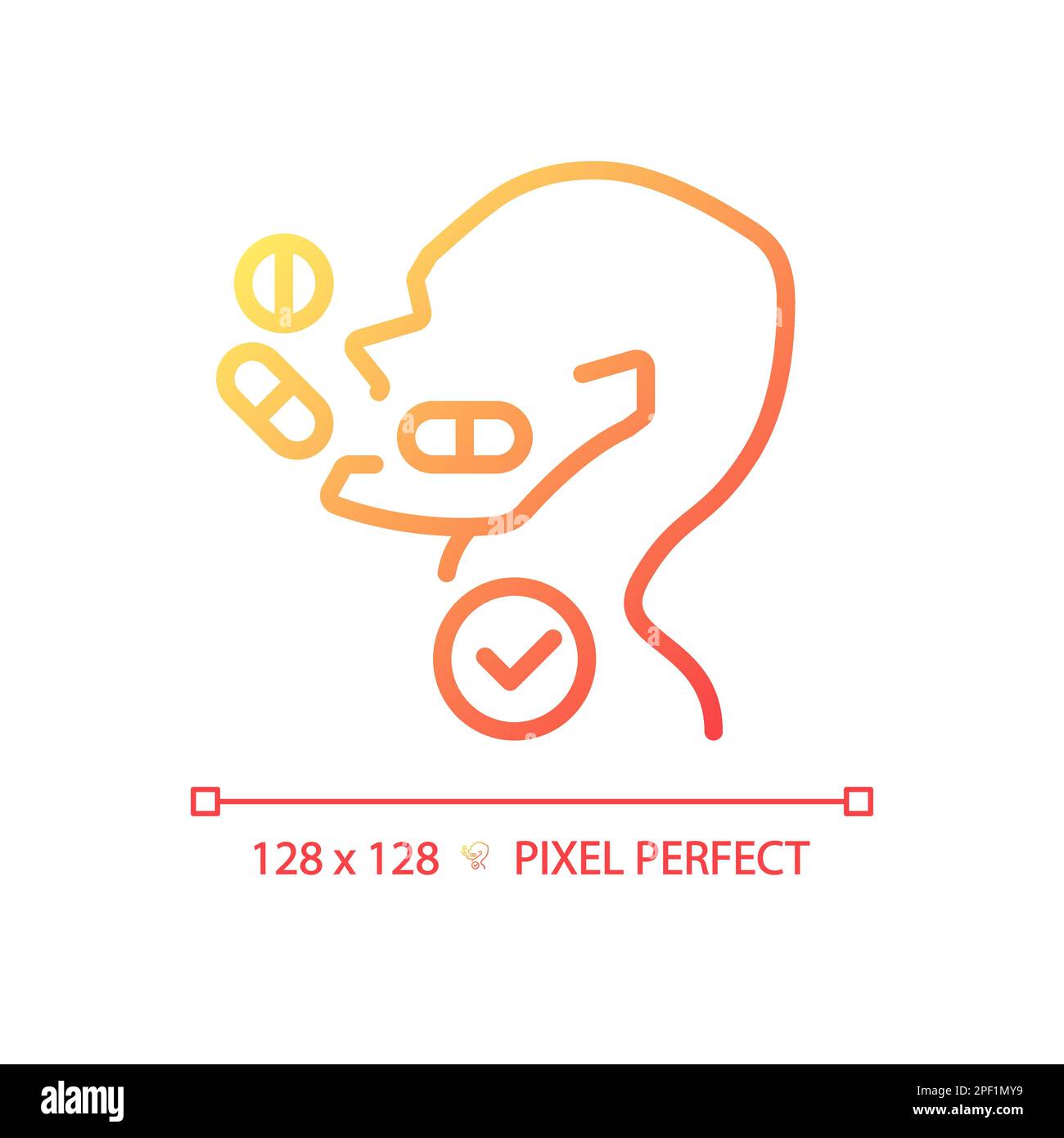 Take medication pixel perfect gradient linear vector icon Stock Vector