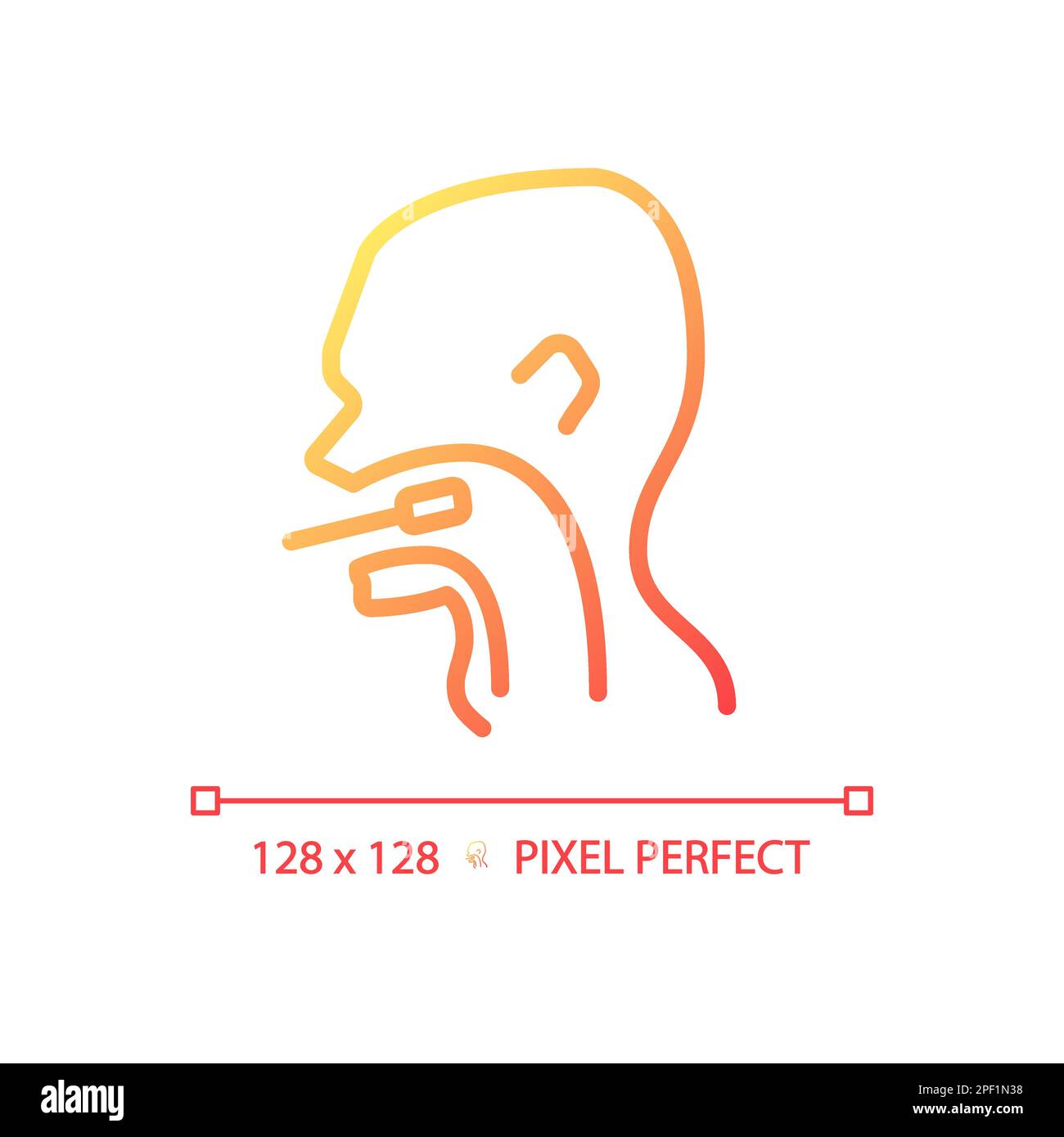 Throat exam pixel perfect gradient linear vector icon Stock Vector