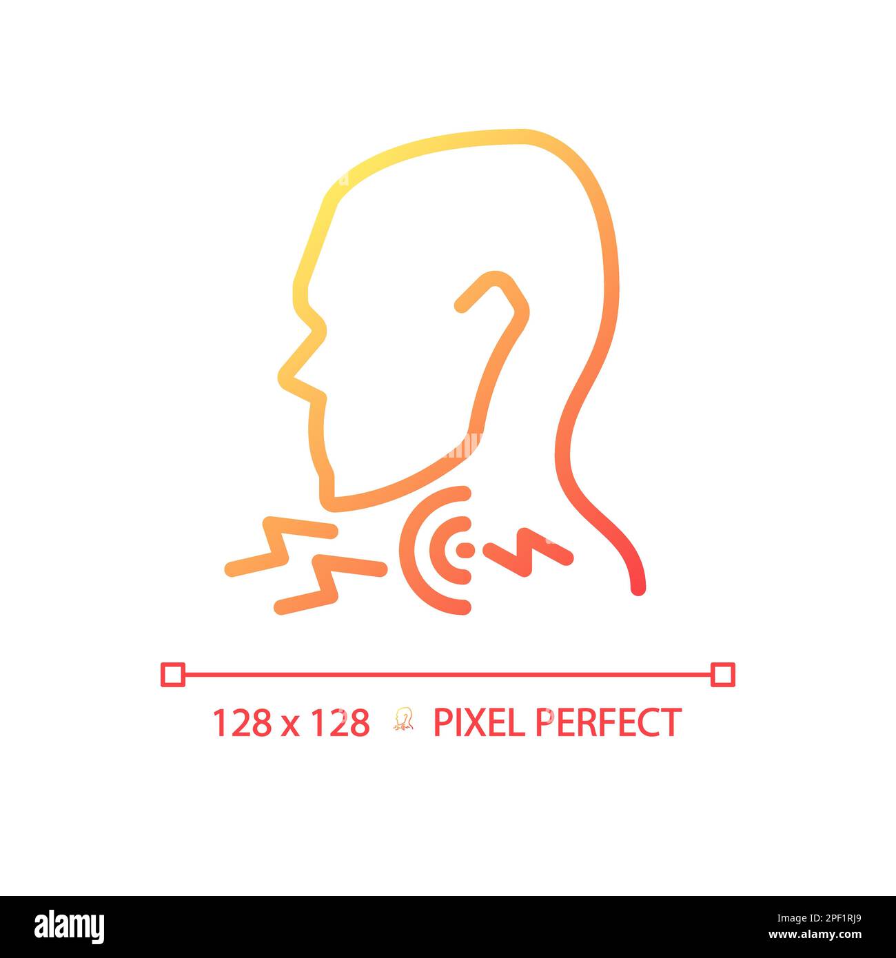 Sore throat pixel perfect gradient linear vector icon Stock Vector