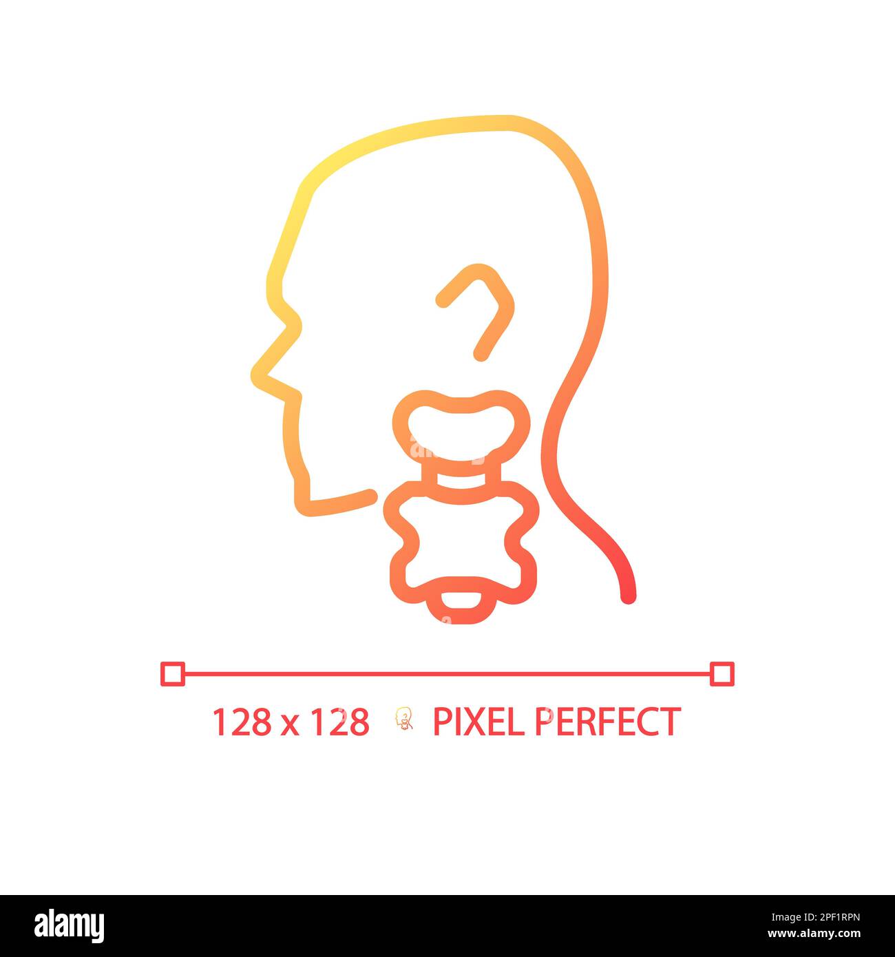 Thyroid pixel perfect gradient linear vector icon Stock Vector