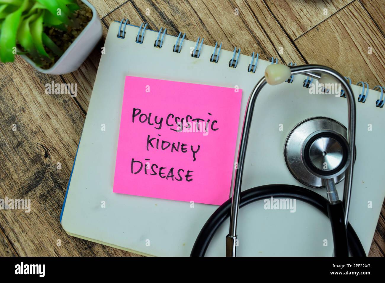Concept of Polycystic Kidney Disease write on sticky notes with
