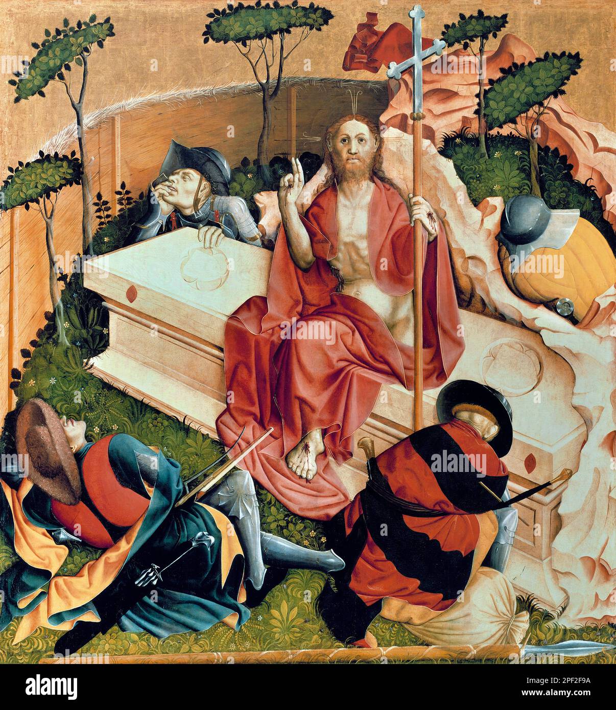 The Wings of the Wurzach Altar by the German artist, Hans Multscher (c. 1400–1467), oil on wood, 1437 Stock Photo