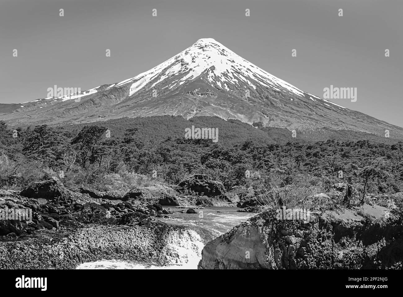 Volcano Osorno at Llanquihue Lake near Puerto Varas in South Chile