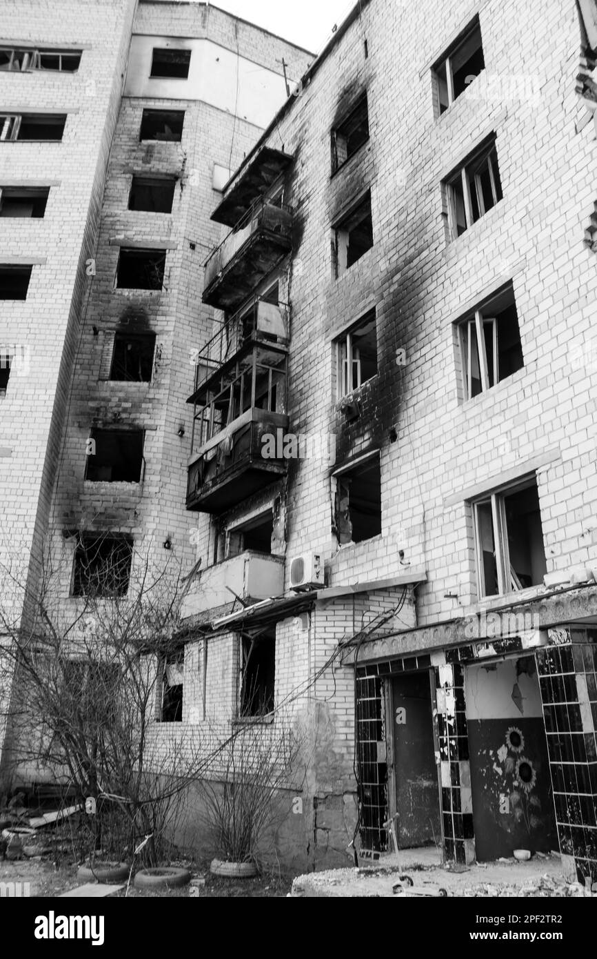 Most buildings in Borodyanka are either destroyed or damaged beyond