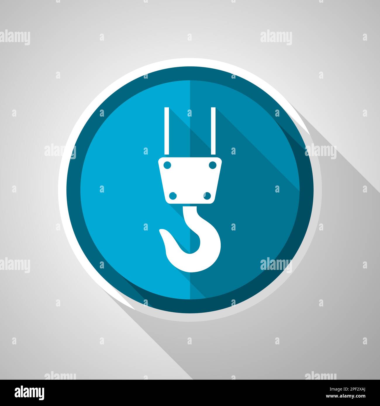 Crane, industry symbol, flat design vector blue icon with long shadow Stock Vector